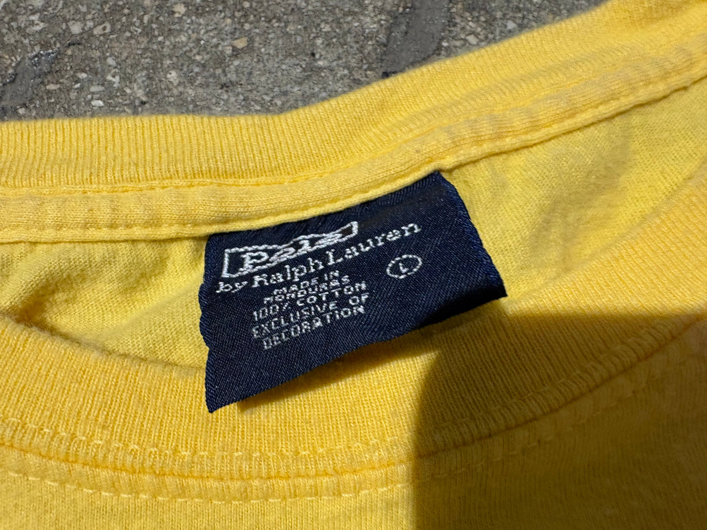 Polo Ralph Lauren Chest Logo Tee - Yellow Size Large