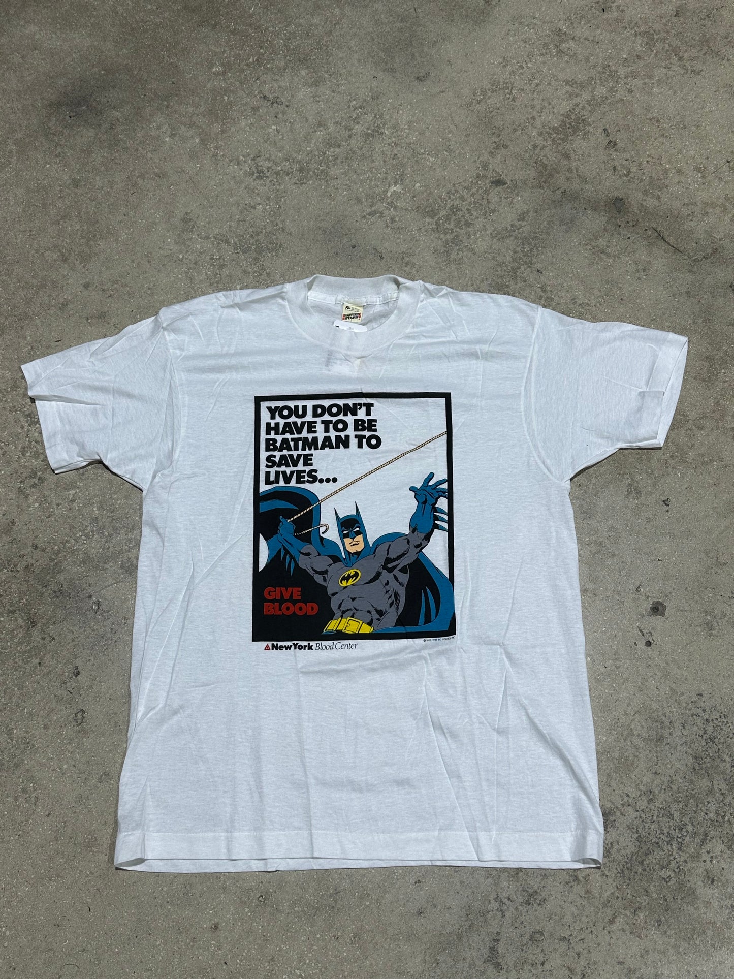 1989 Batman New York Blood Center Tee - White Size XL