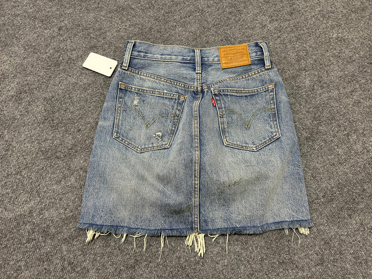 WMNS Distressed Denim Skirt - Blue Size 25