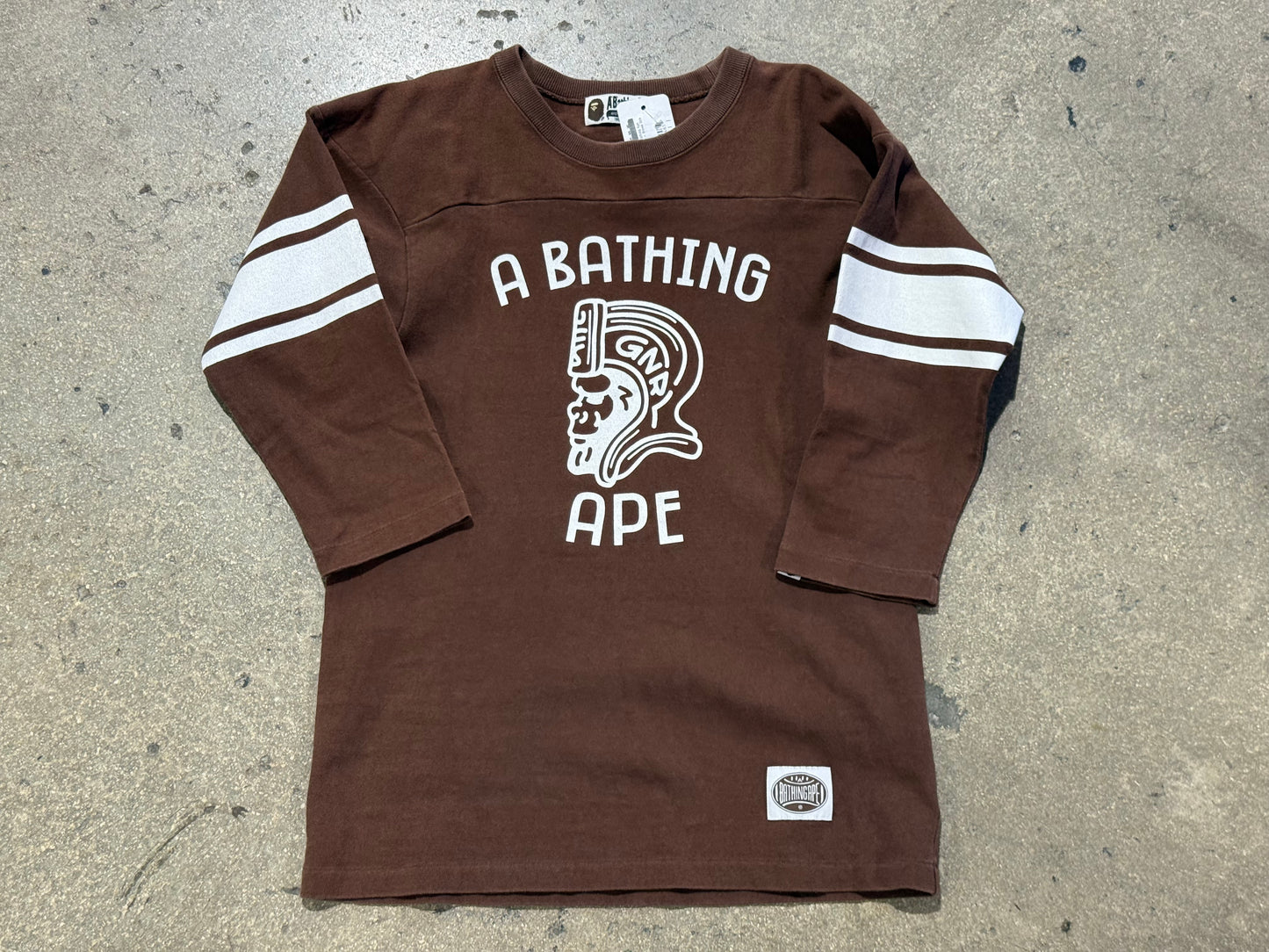 00s Bape A Bathing Ape Football Top - Brown Size Medium
