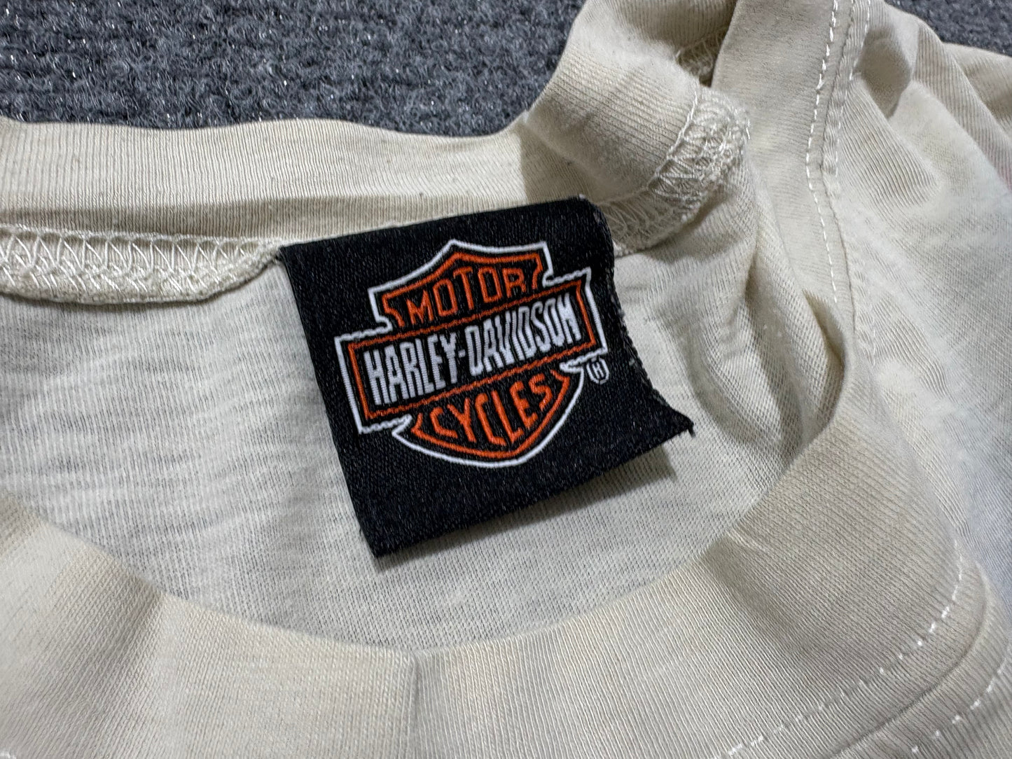 2005 Harley Davidson AOP Big Eagle Tee - Cream Size XXL