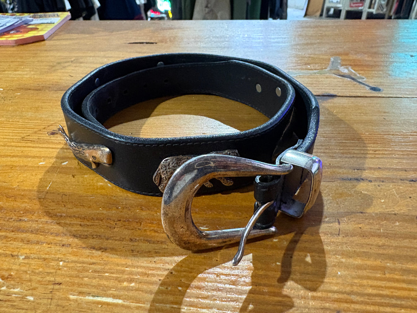 Honest Animal Leather Belt - Black Size 28