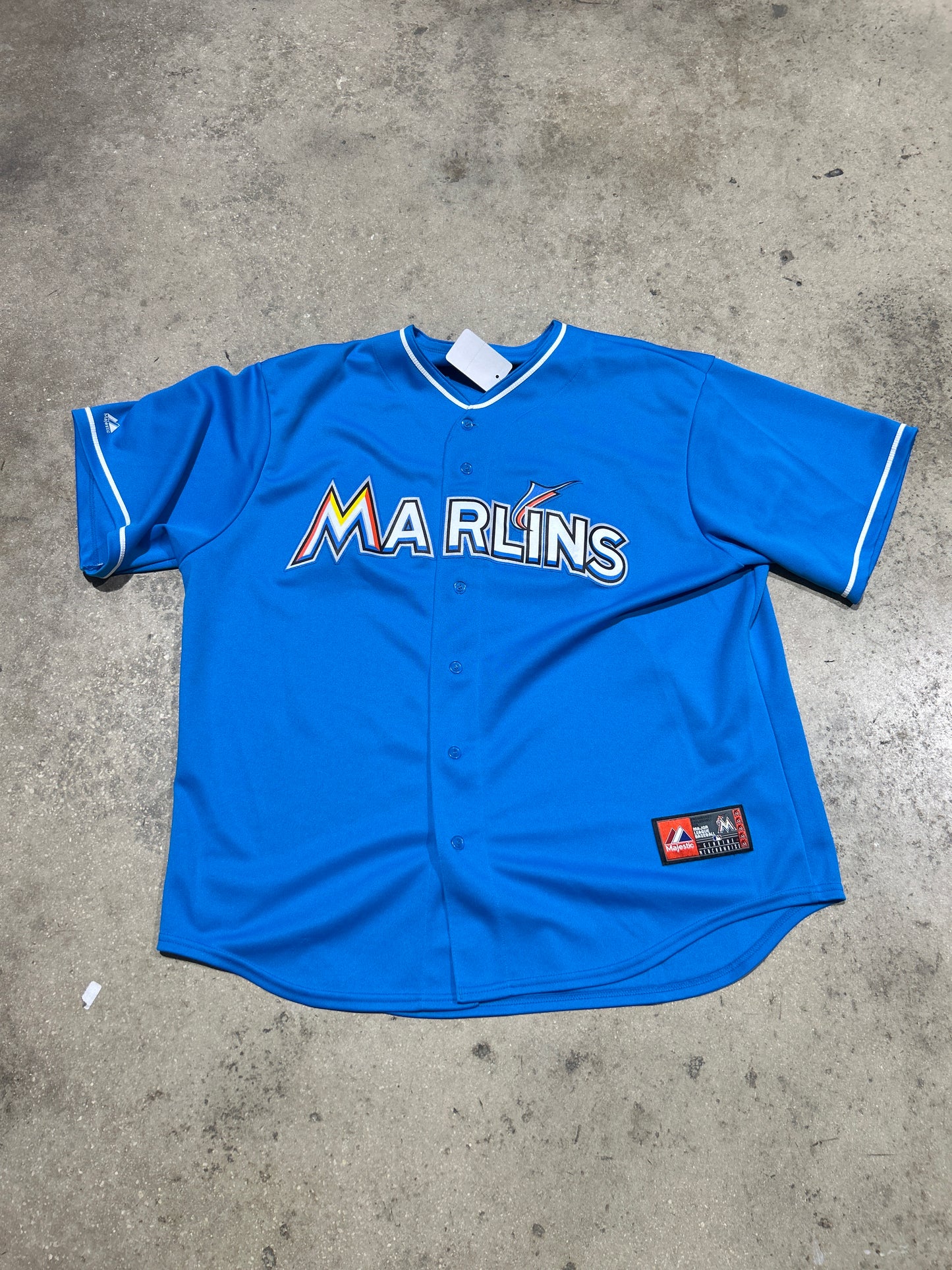 Majestic Miami Marlins Alternate Jersey - Blue Size XXL
