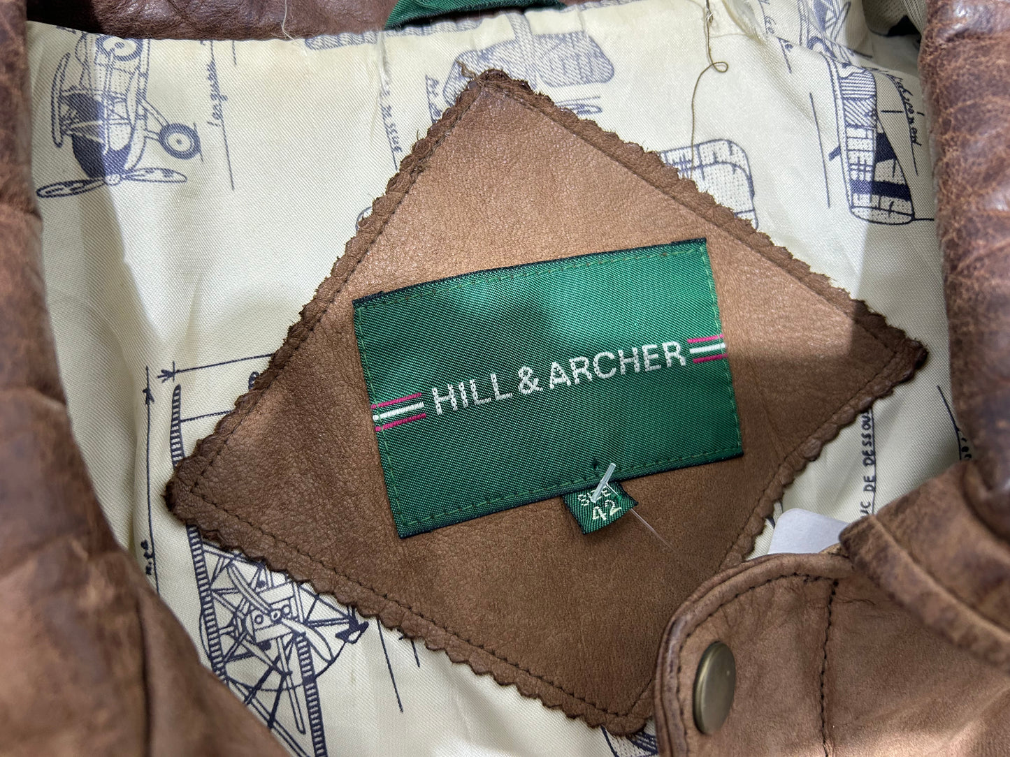 Hill & Archer A2 Pilot Leather Jacket - Brown Size 42(con)