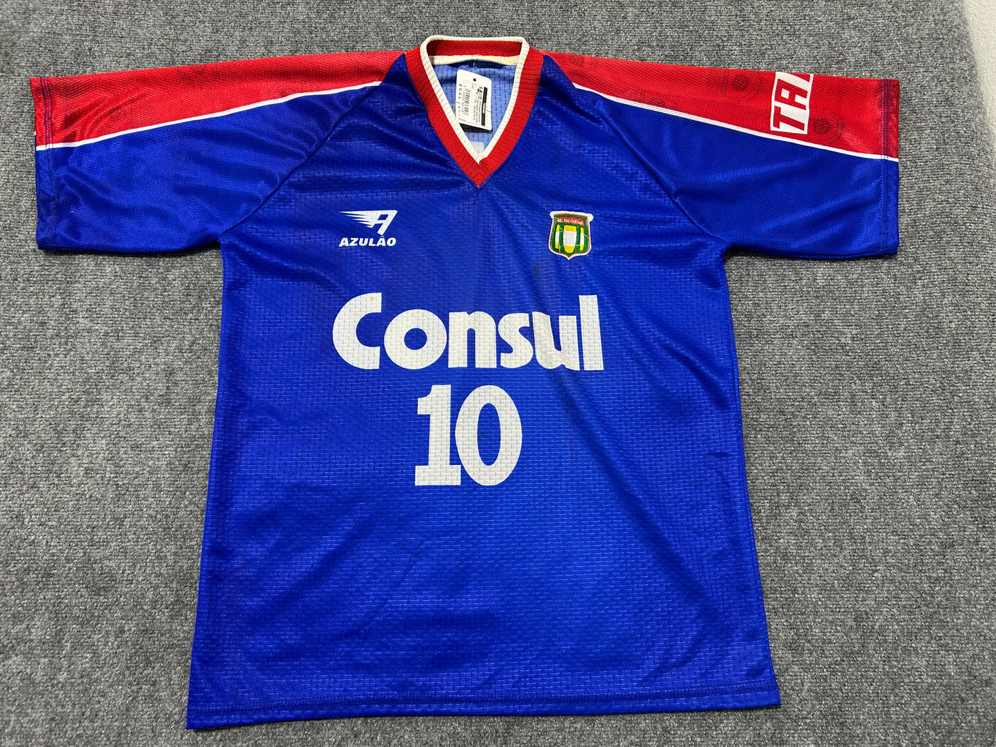 2000 Assocao Desportiva Sao Caetano Soccer Jersey #10 - Blue/Red Size XL
