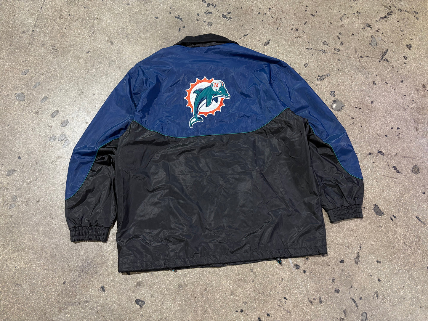 Miami Dolphins Rain Jacket - Navy/ Black Size Large