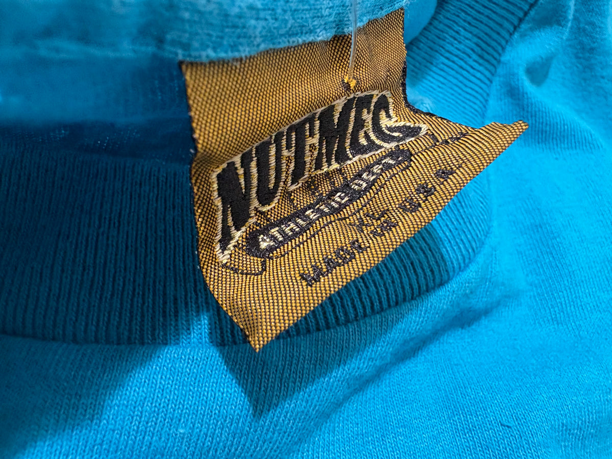1988 Nutmeg Miami Dolphins Caricature Tee - Teal Size XL