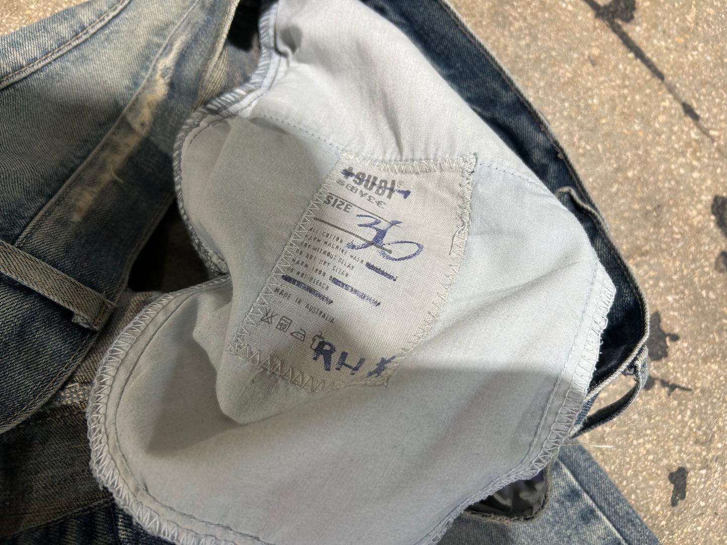 Subi Distressed Baggy Jeans - Blue Size 36