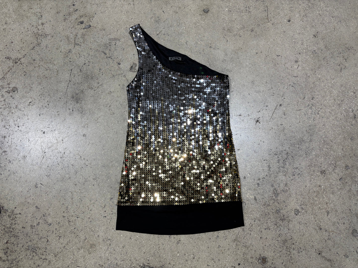 Womens Guess Sequence Top - Silver/Gold Size Small