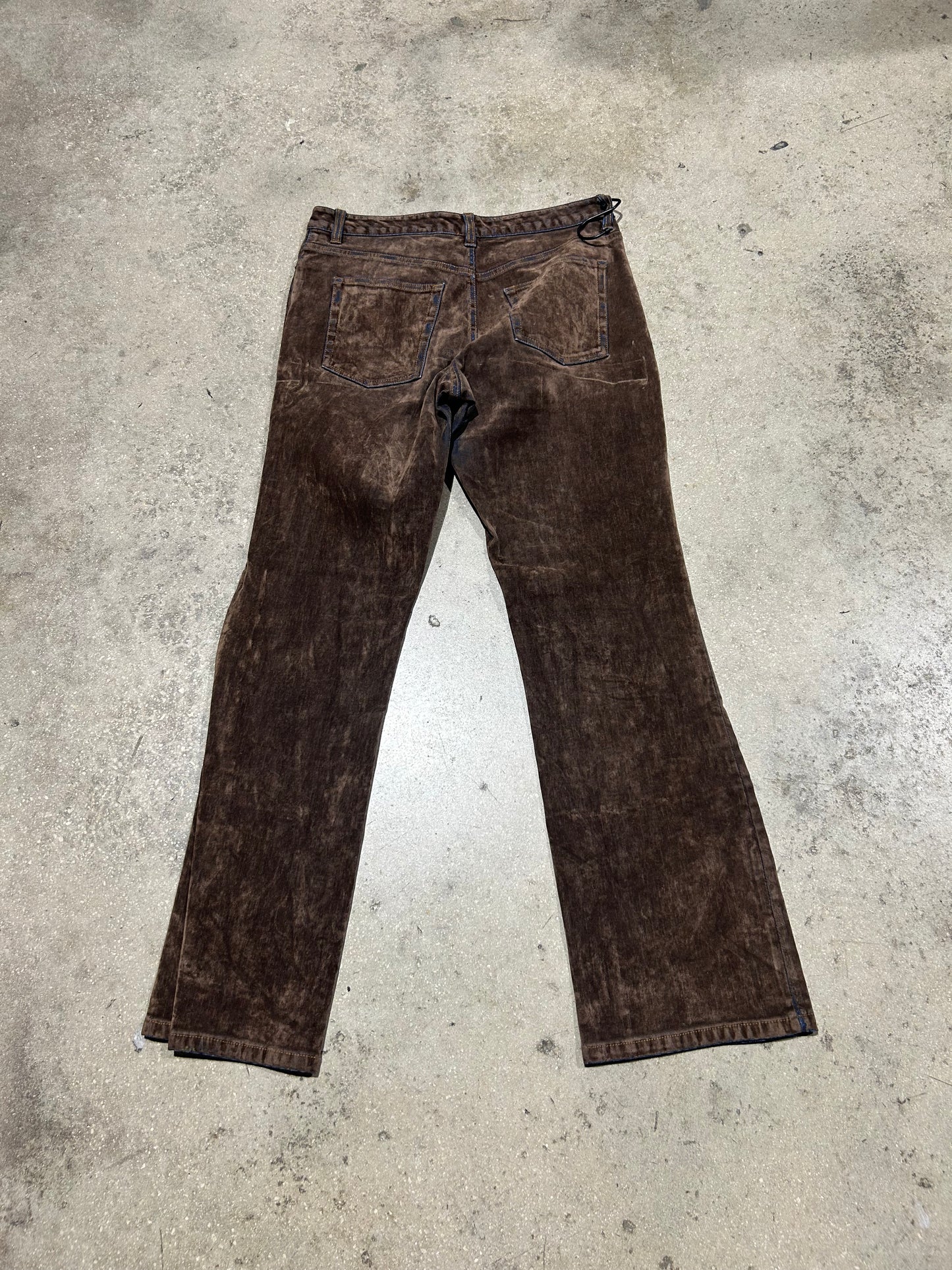 Womens Route 66 Suede Jeans - Brown/Blue Size 10