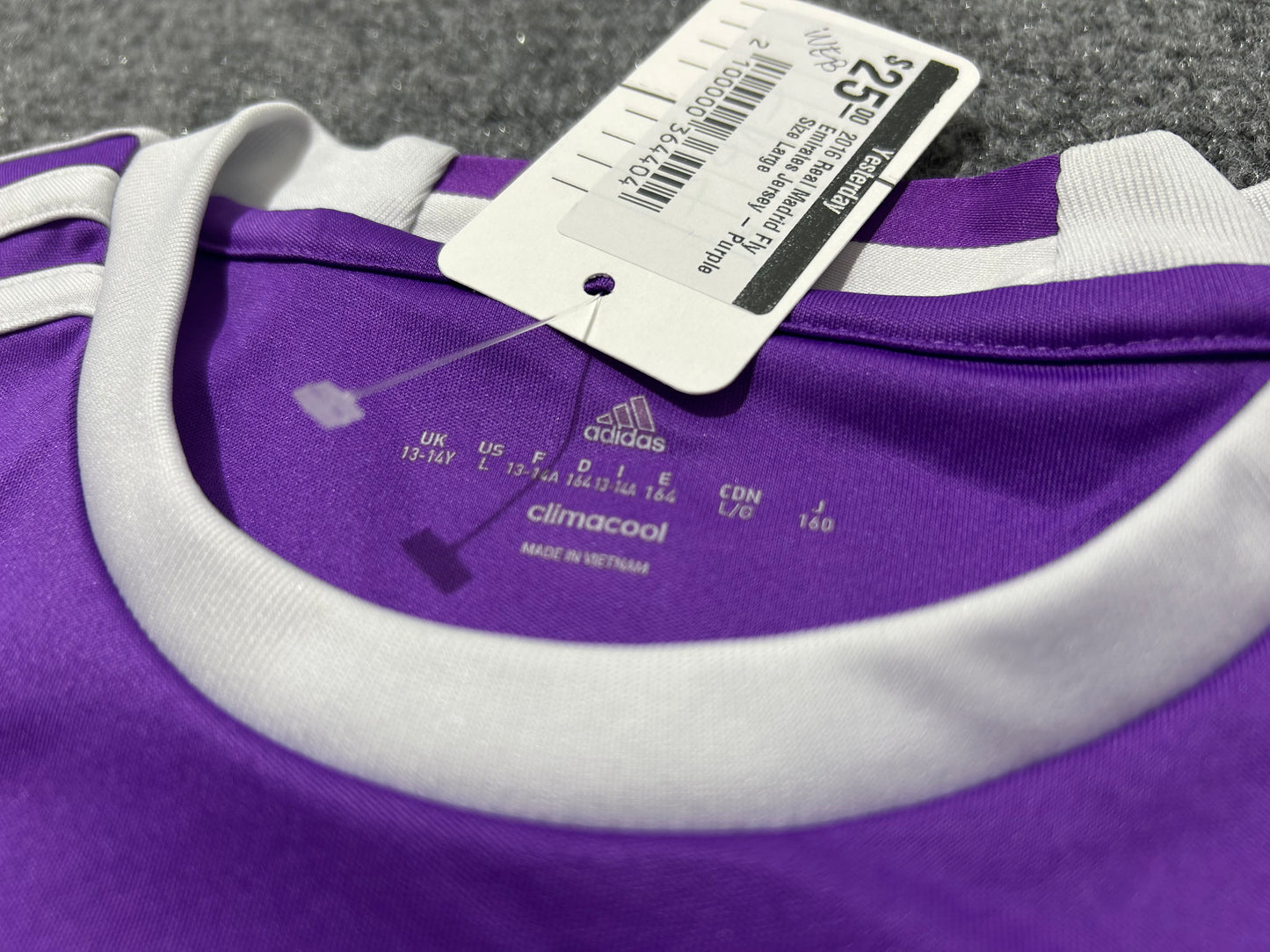 2016 Real Madrid Fly Emirates Jersey - Purple Size Large