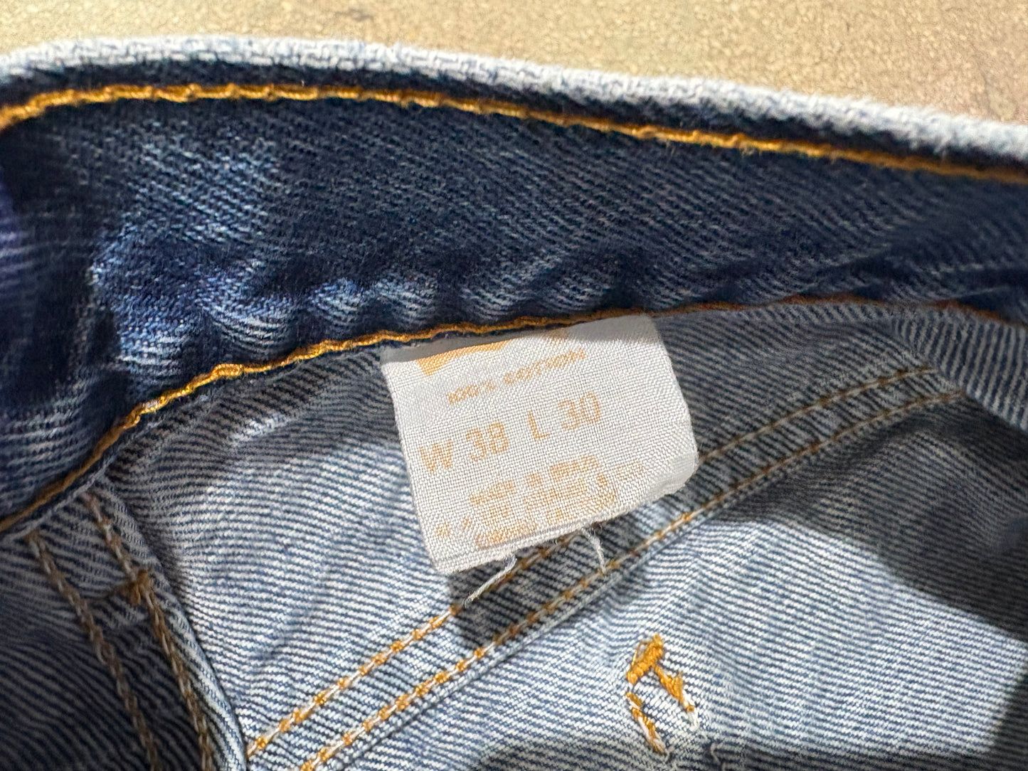 Levis 505 Orange Tab Denim Jeans - Blue Size 38 x 30