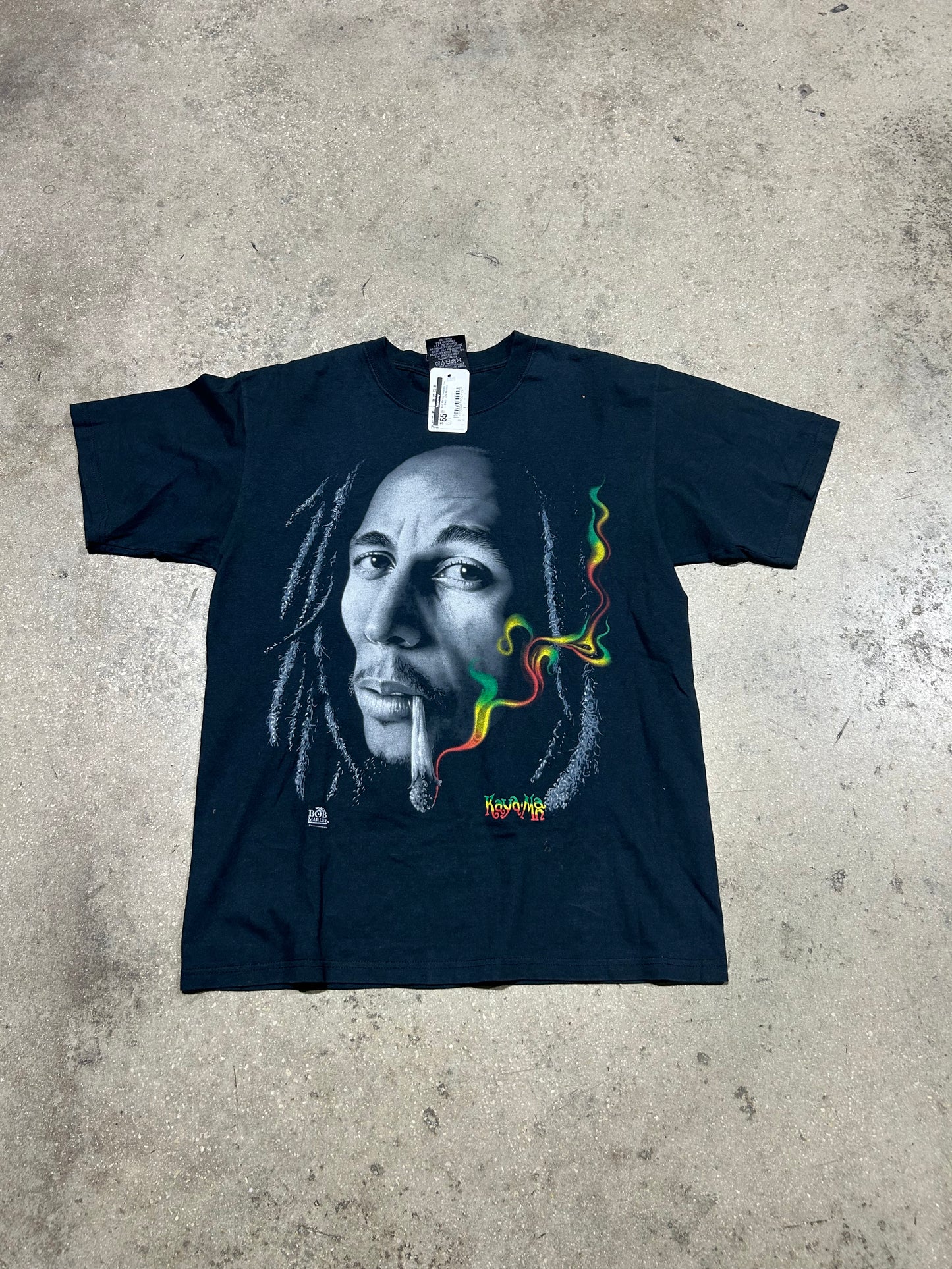 Bob Marley Smoking Tee - Black Size Medium