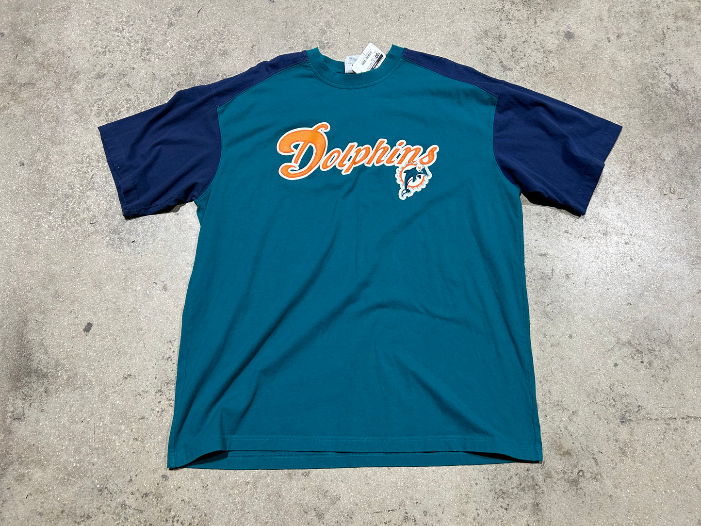 Miami Dolphins Multicolor Tee - Navy/Teal Size XXL