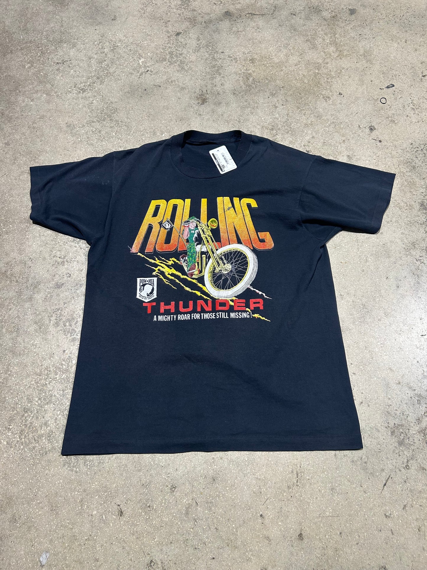 Rolling Thunder Pow Mia Tee - Black Size Large
