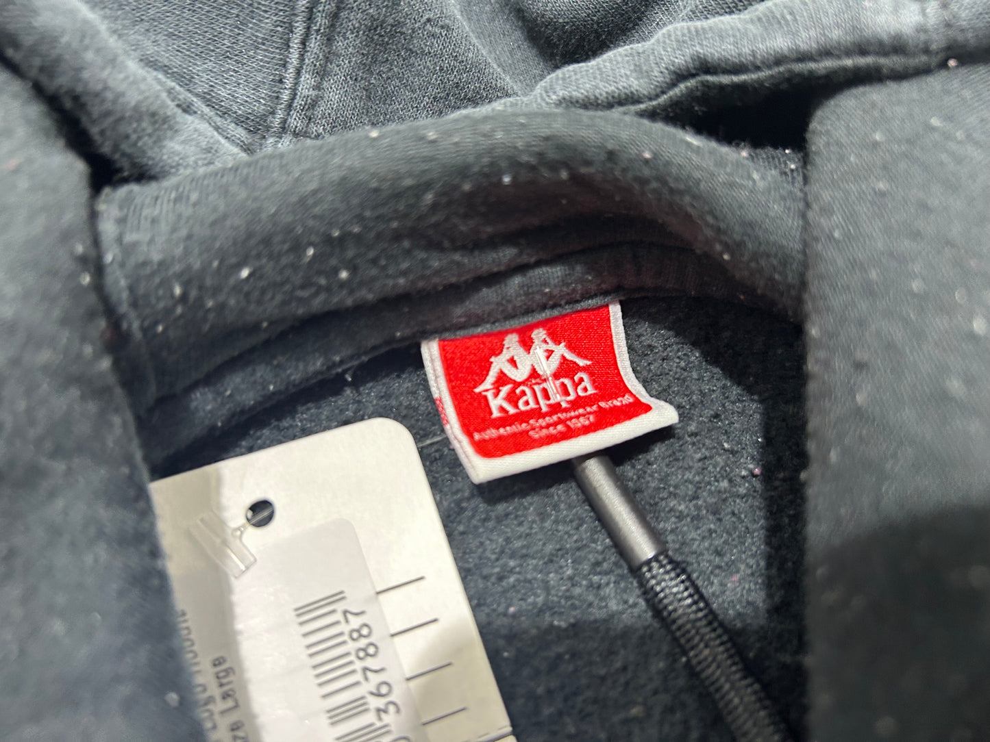 Kappa Back Logo Hoodie - Black size Large