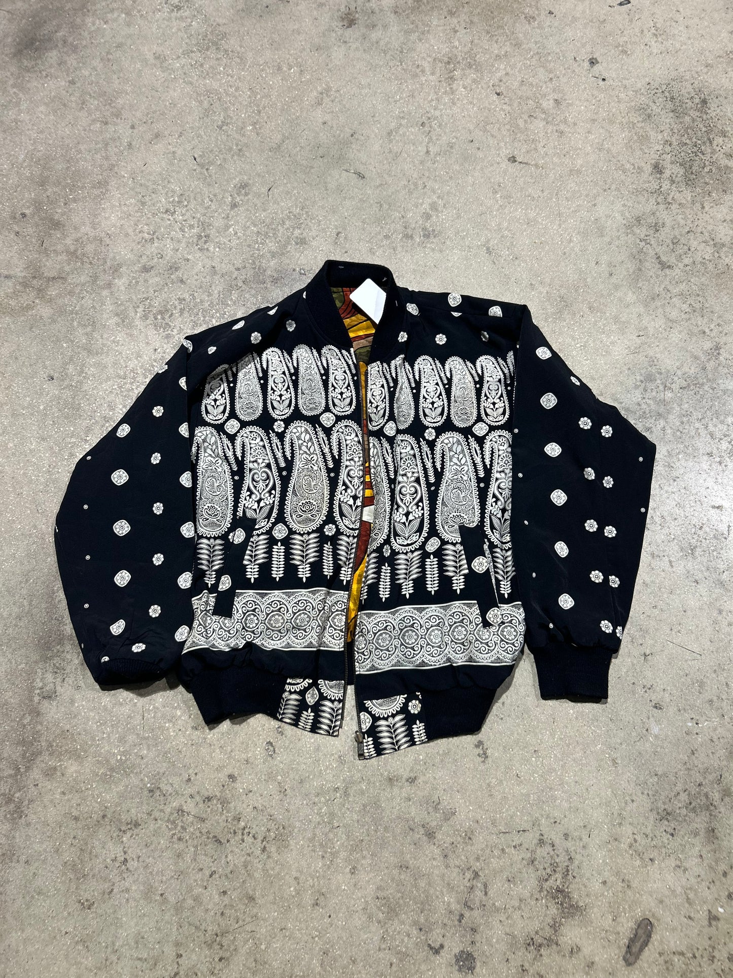 Reversible Silk Bandana Tapestry Picasso Jacket - Black L