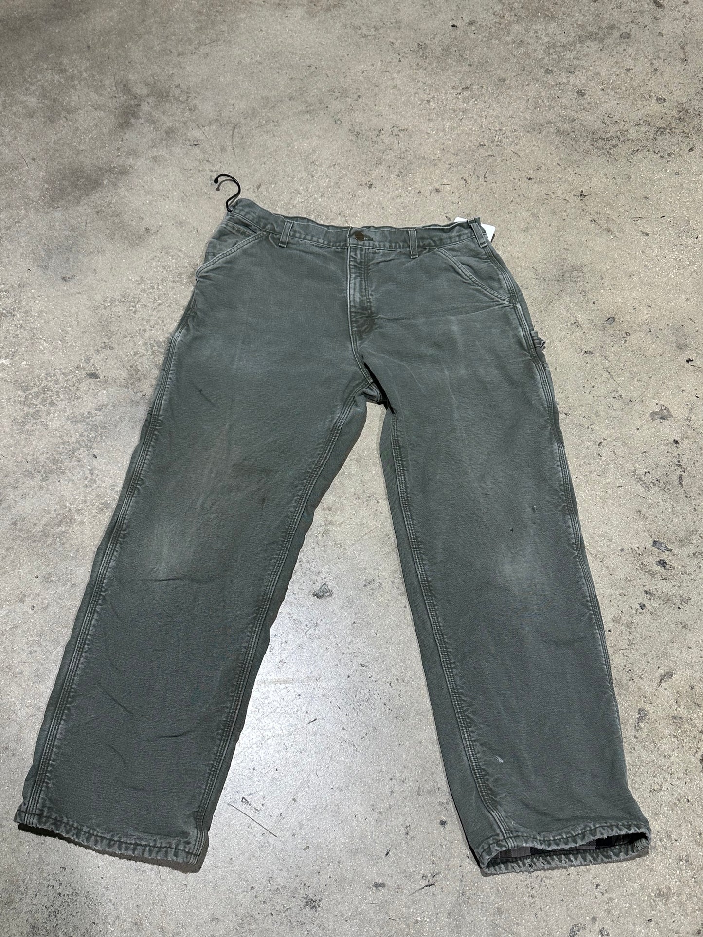 Carhartt Plaid Liner Carpenter Pants - Olive Size 36x30