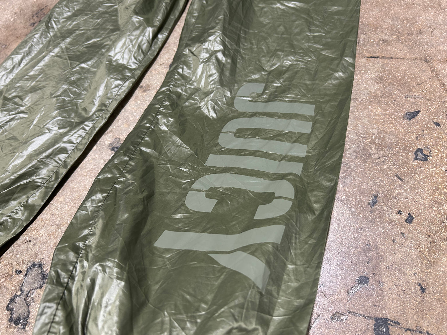 Juicy Couture Windbreaker Track Pants - Olive Size Small