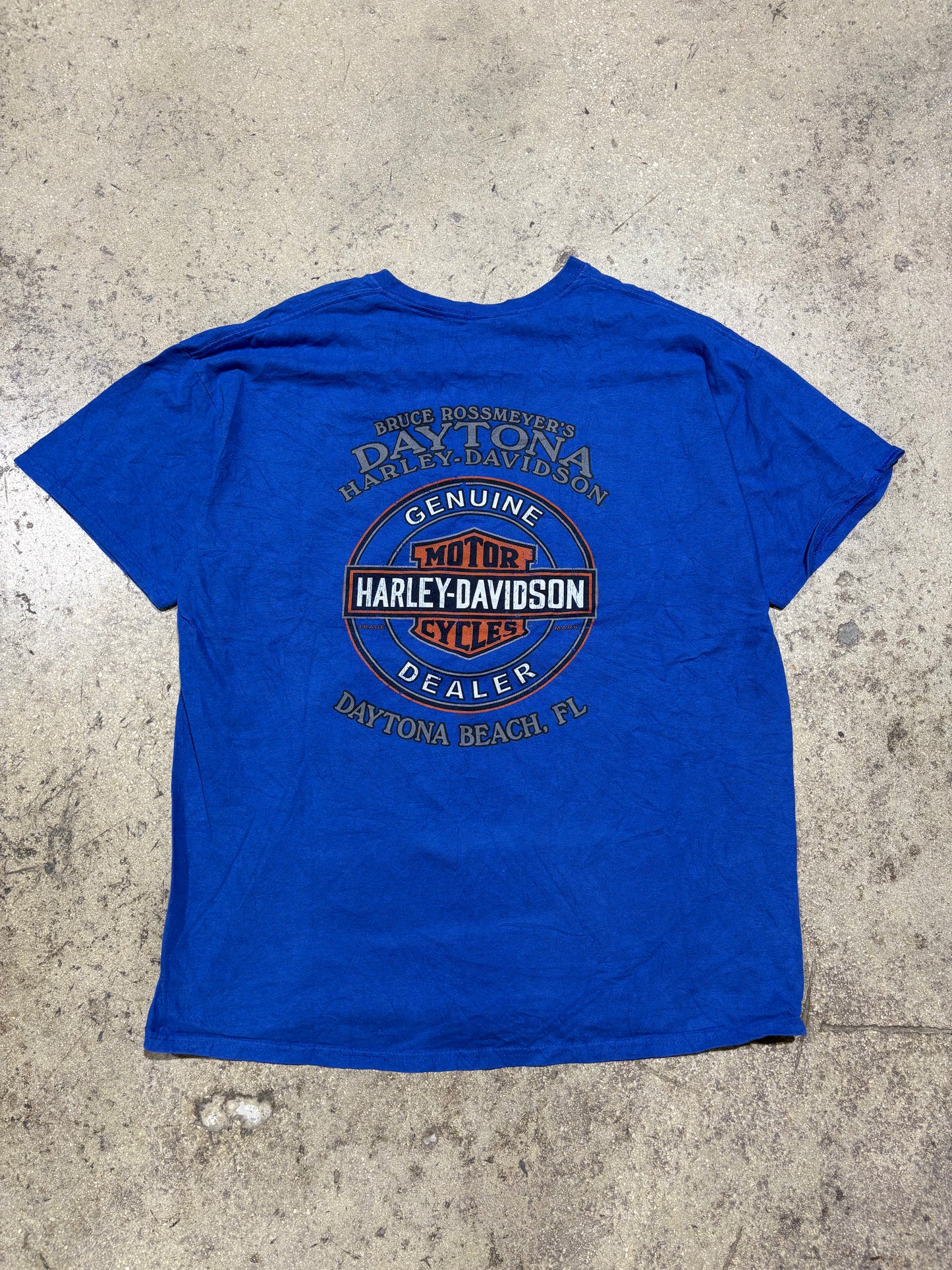 2014 Harley Davidson Ghost Rider Tee - Royal Blue Size XL