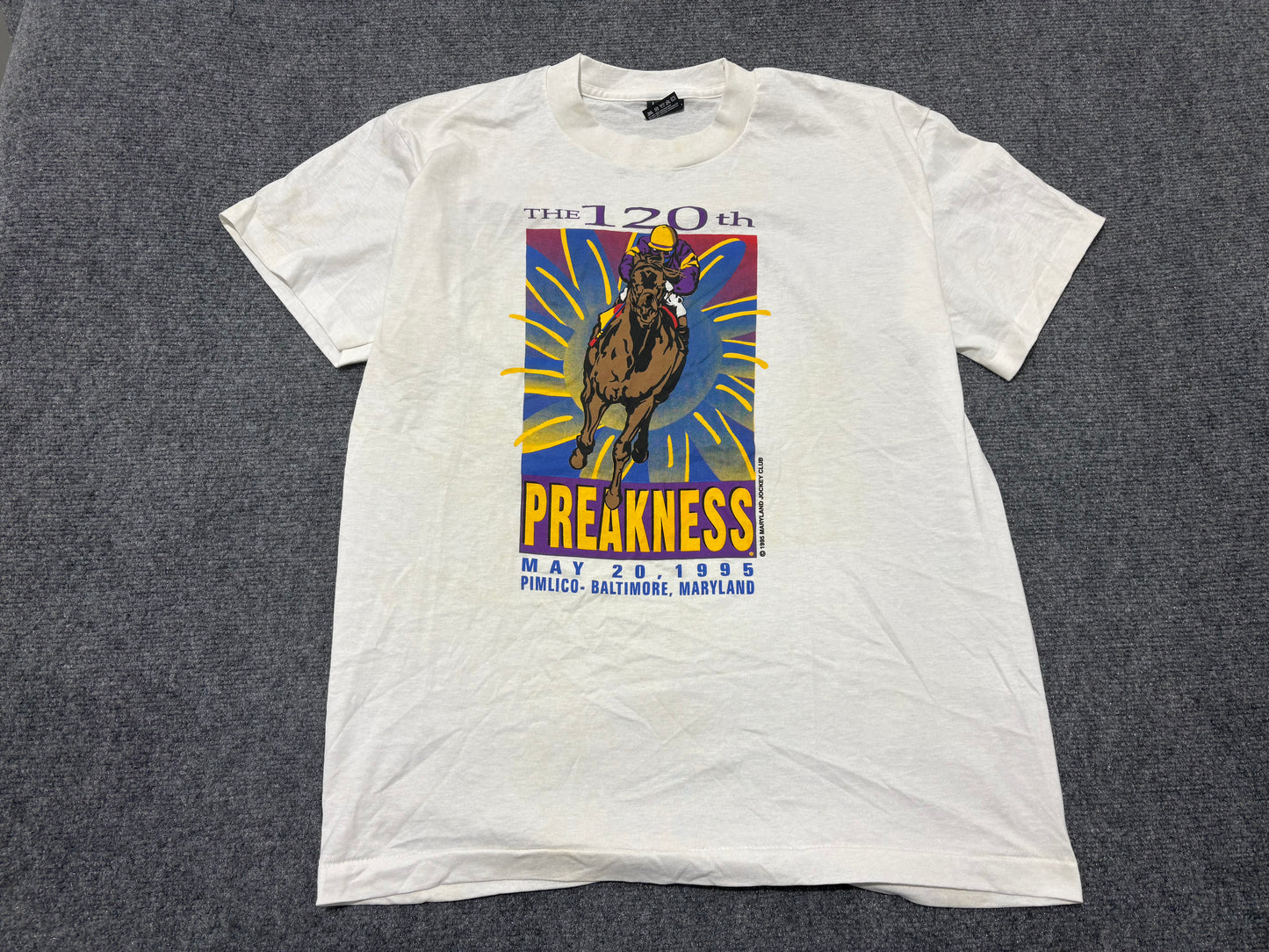 1995 Preakness the 120th Tee - White Size Large
