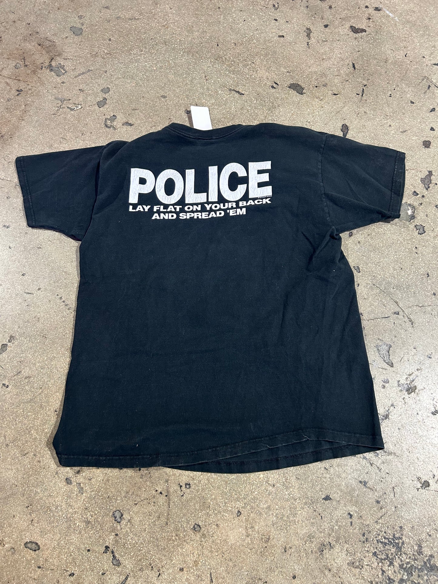 Police Spread Em Tee - Black Size XL