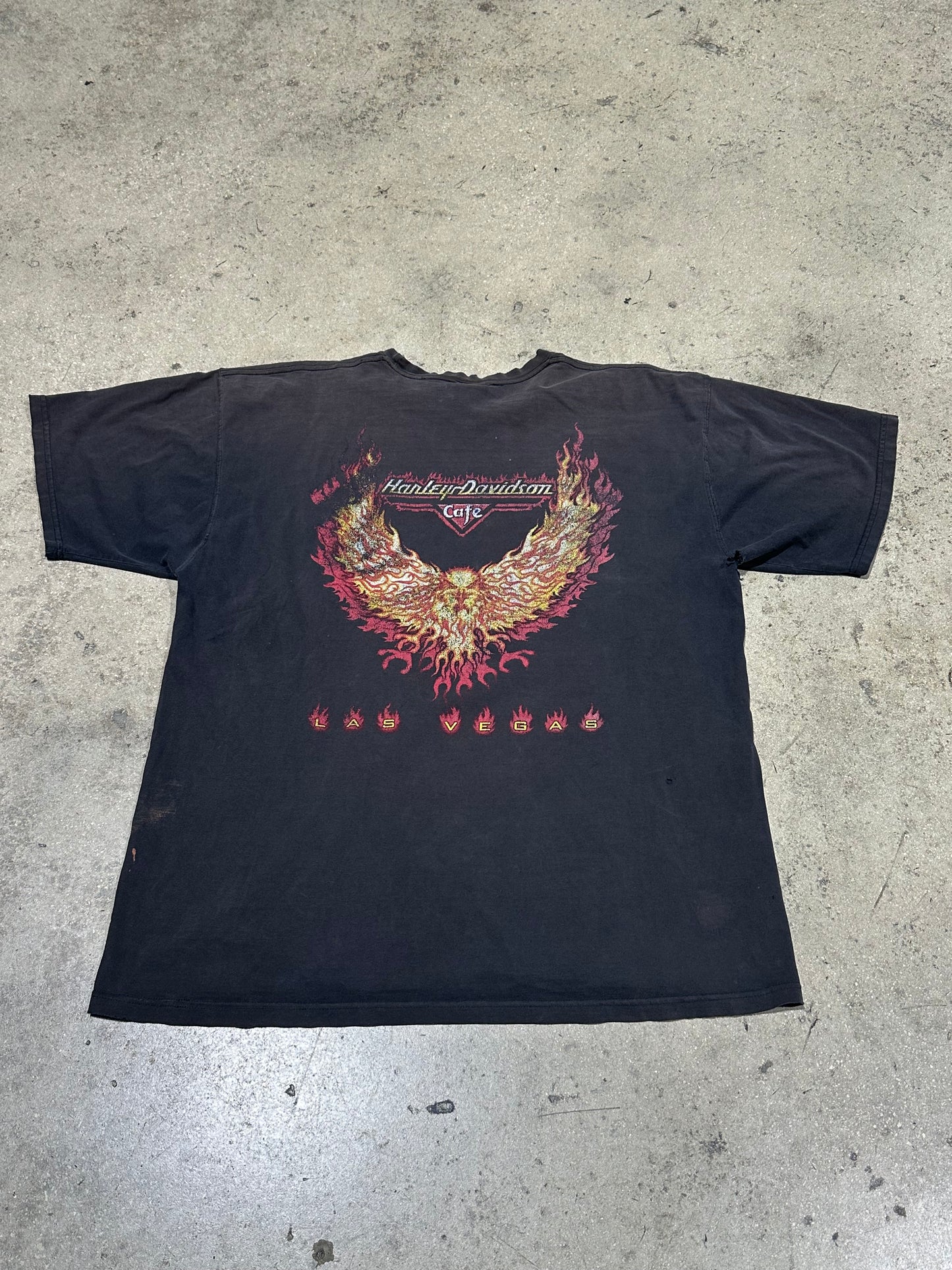 Harley Davidson Cafe Las Vegas Fire Eagle Tee - Black Size XL