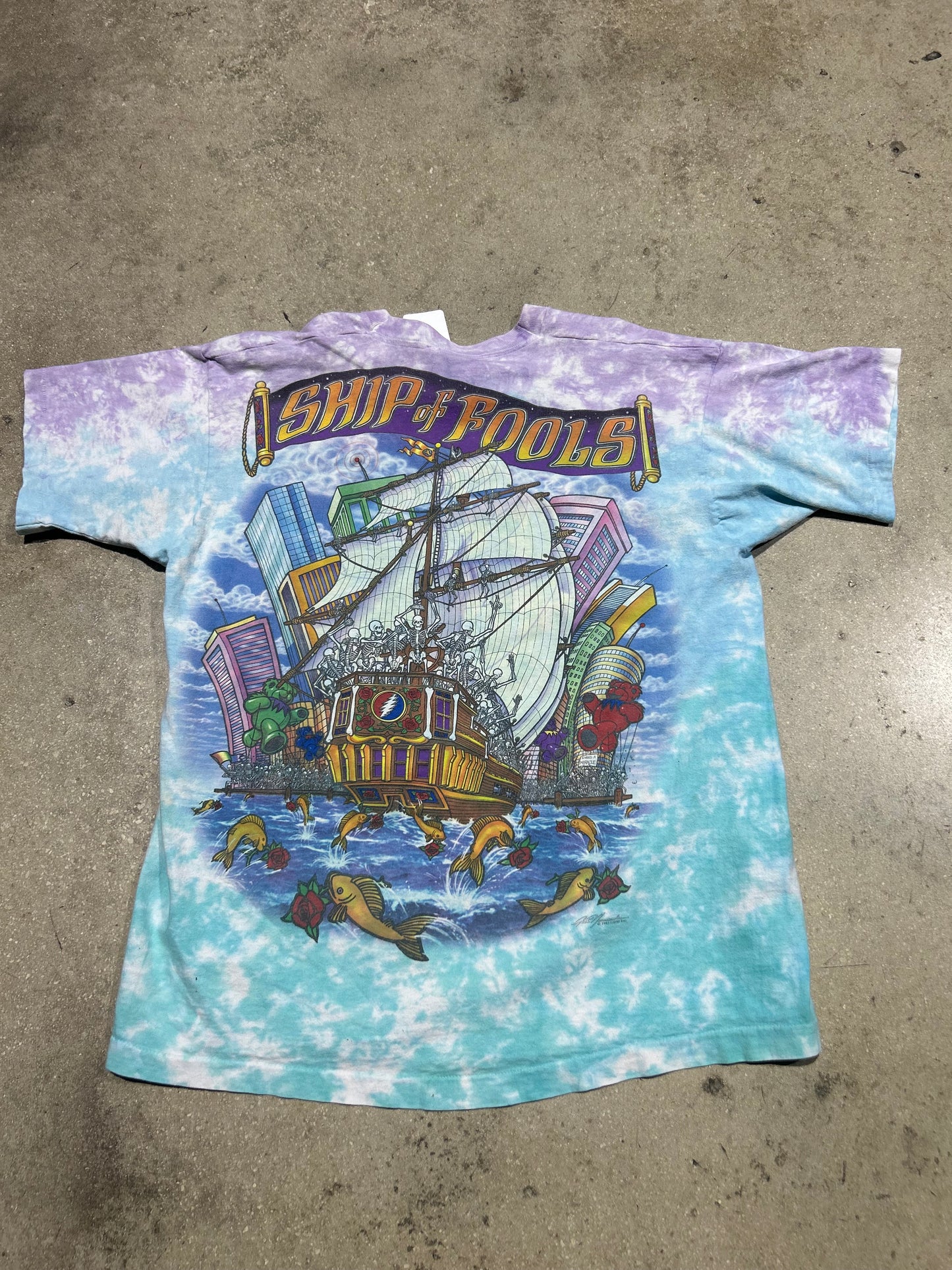 1993 Grateful Dead Pirate Ship Of Fools Tee - Multi Color Size XL