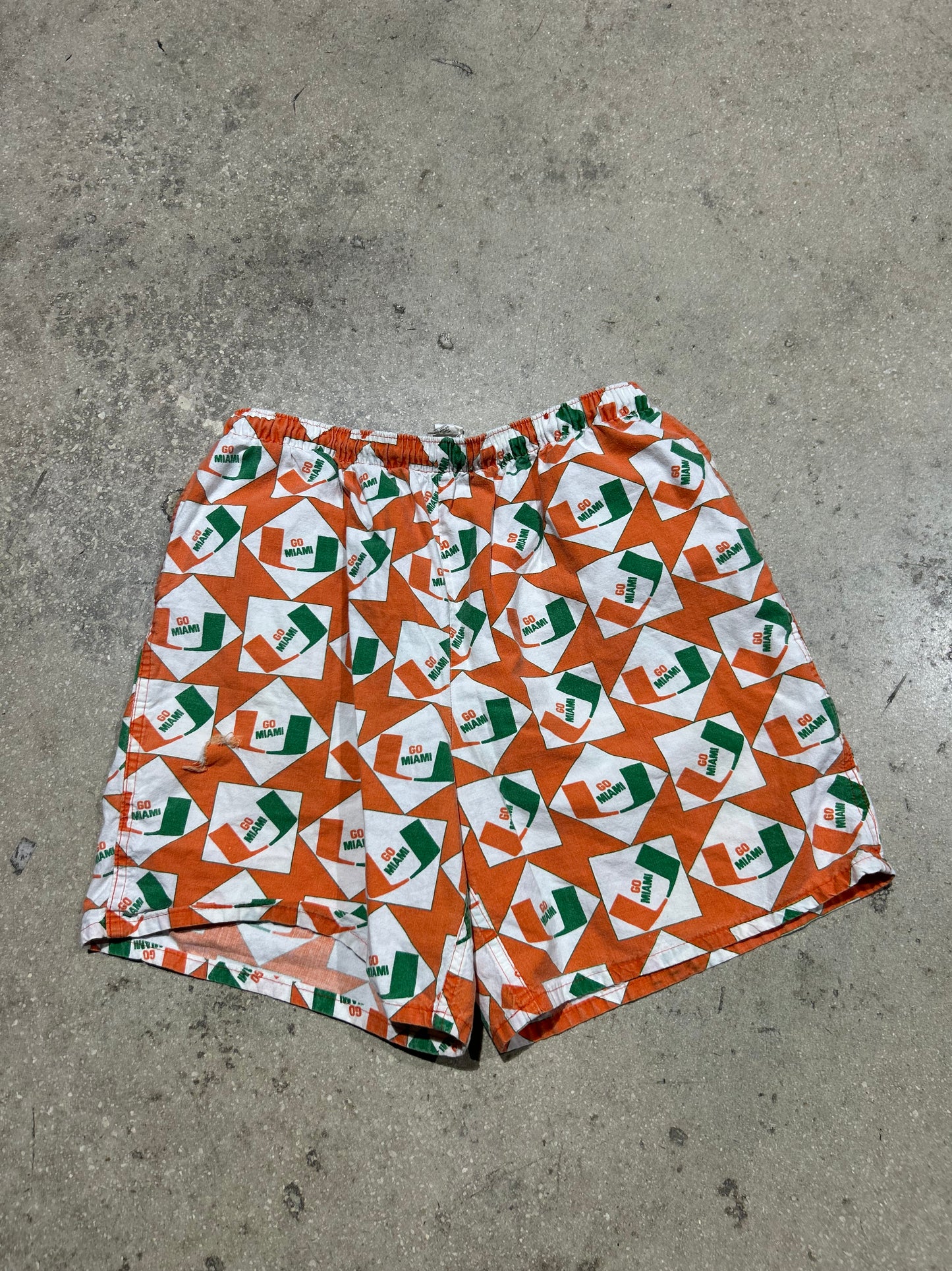Go Miami Hurricanes Shorts - Orange/White/Green Size Large