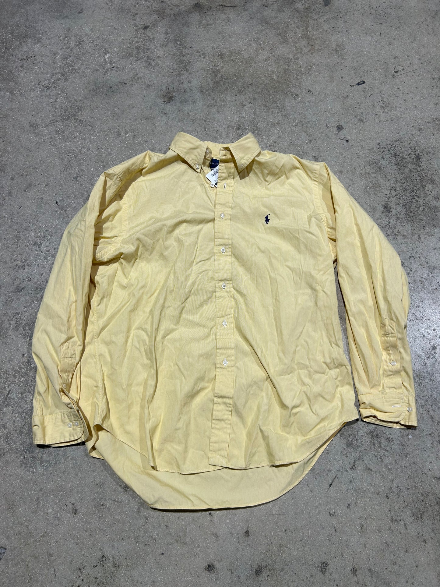Ralph Lauren Polo Button Up - Yellow Pin Stripe Size XL (CON)