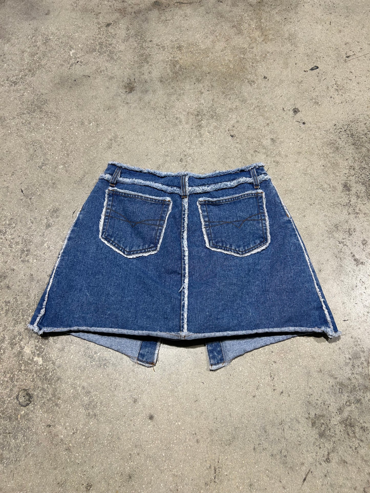 Layered Denim Skirt/Shorts - Blue Size 12(con)