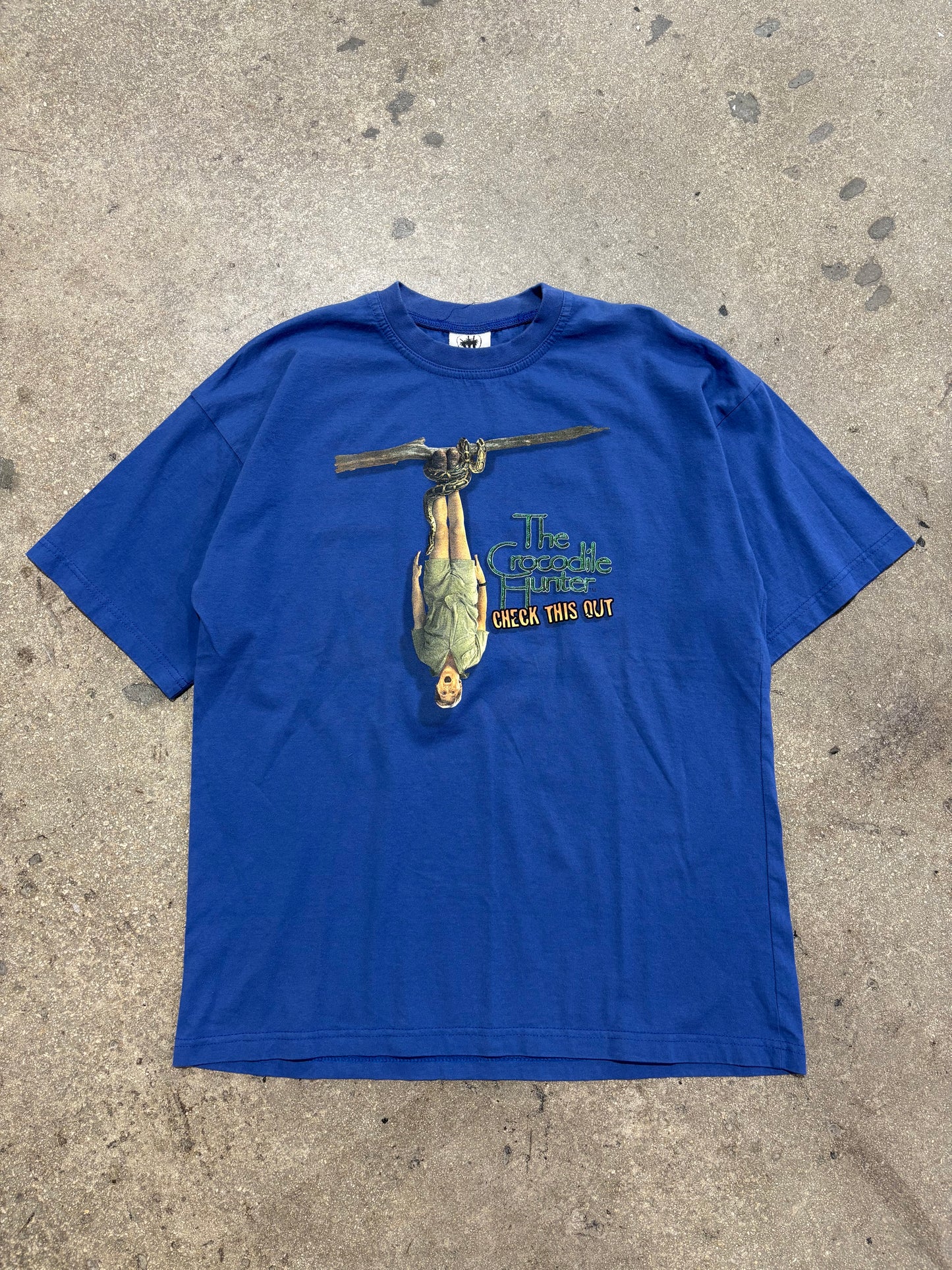 The Crocodile Hunter Check This Out Tee - Blue size XL (22 x 29)