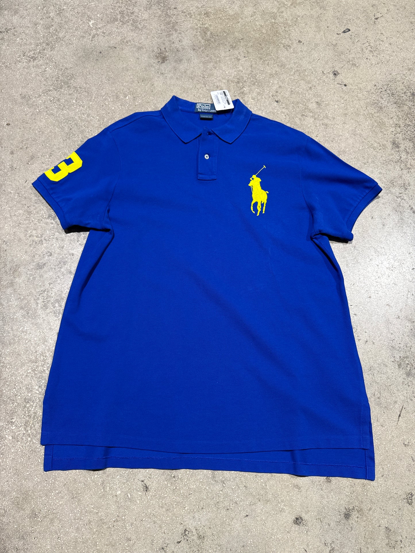 Polo Ralph Lauren Big Pony Polo Shirt - Royal Blue/Yellow Size XL