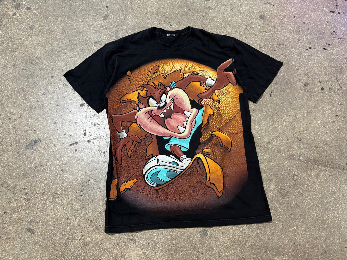 Taz Looney Tunes Basketball AOP Tee - Black Size XL