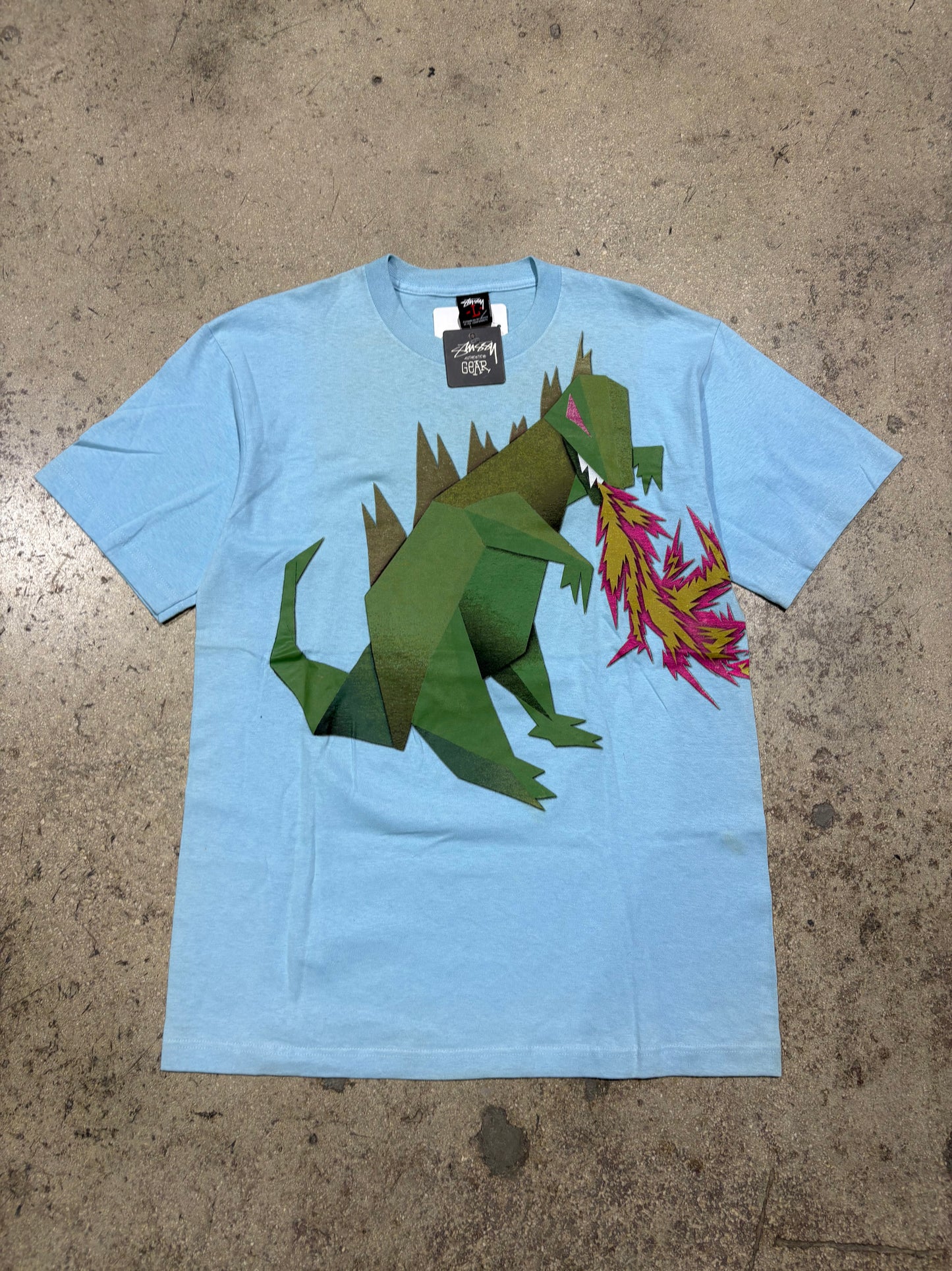 Stussy Origami Godzilla Tee - Blue Size Large