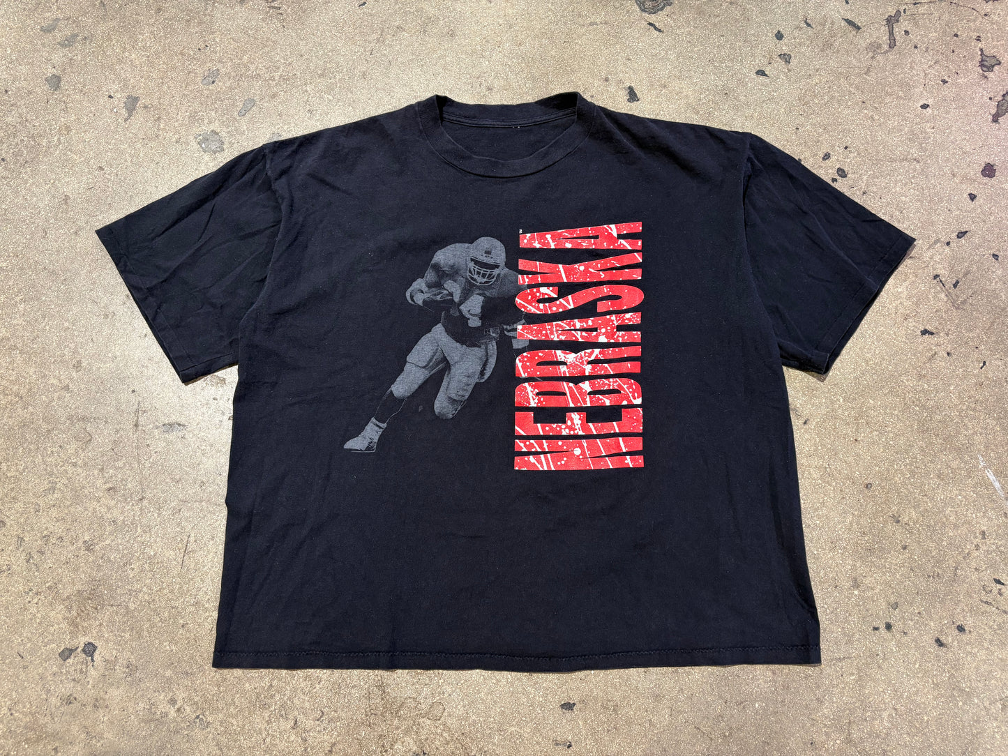 Nebraska University Football Tee - Black Size 2XL
