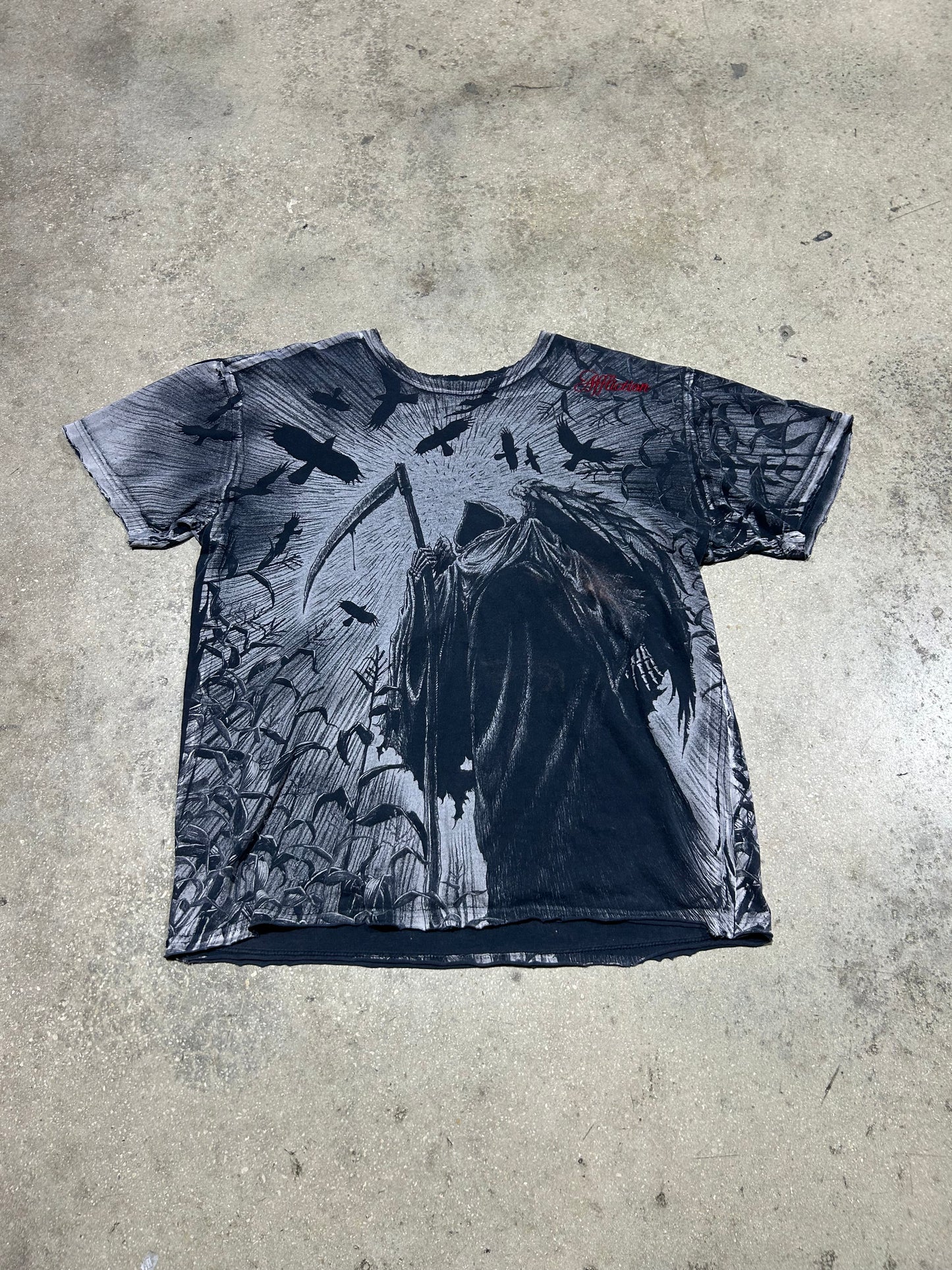 Affliction Grim Reaper AOP Tee - Black Size XL