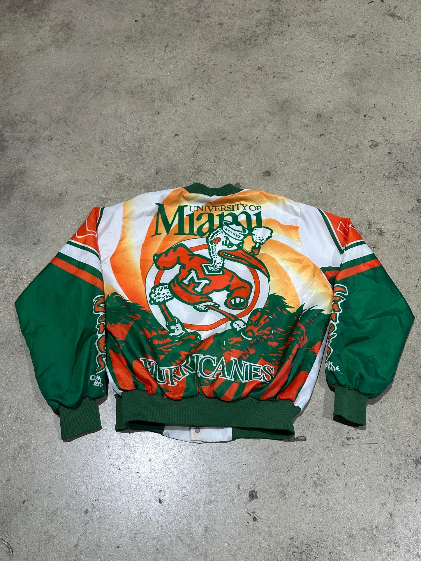 University of Miami UM Fanimation Bomber Jacket - White Size Large