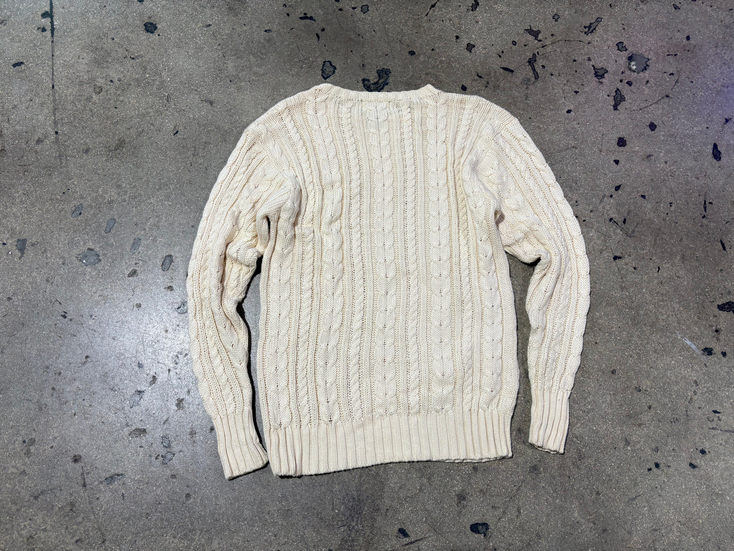 Ralph Lauren Country Cable Knit Sweater - Cream Size Medium