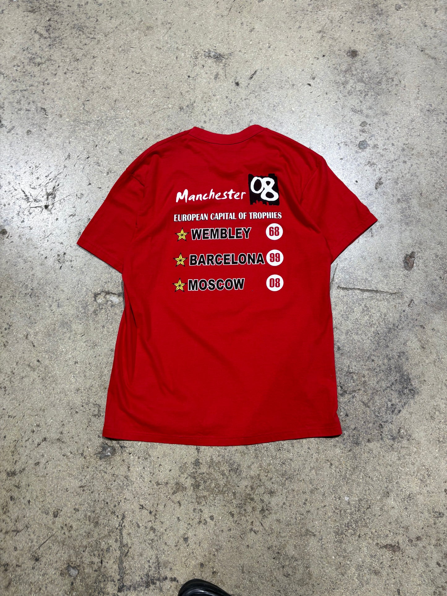 2008 Bootleg Manchester United Premier League Champions Tee - Red Size Medium (20.5x28)
