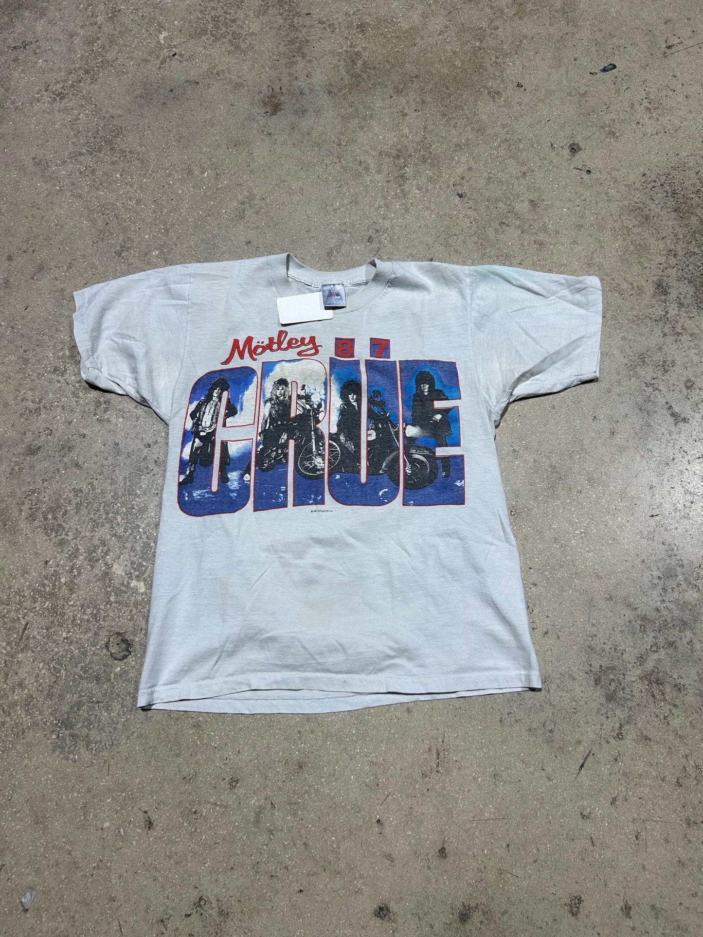 1987 Motley Crue Tour Tee - White Size Medium