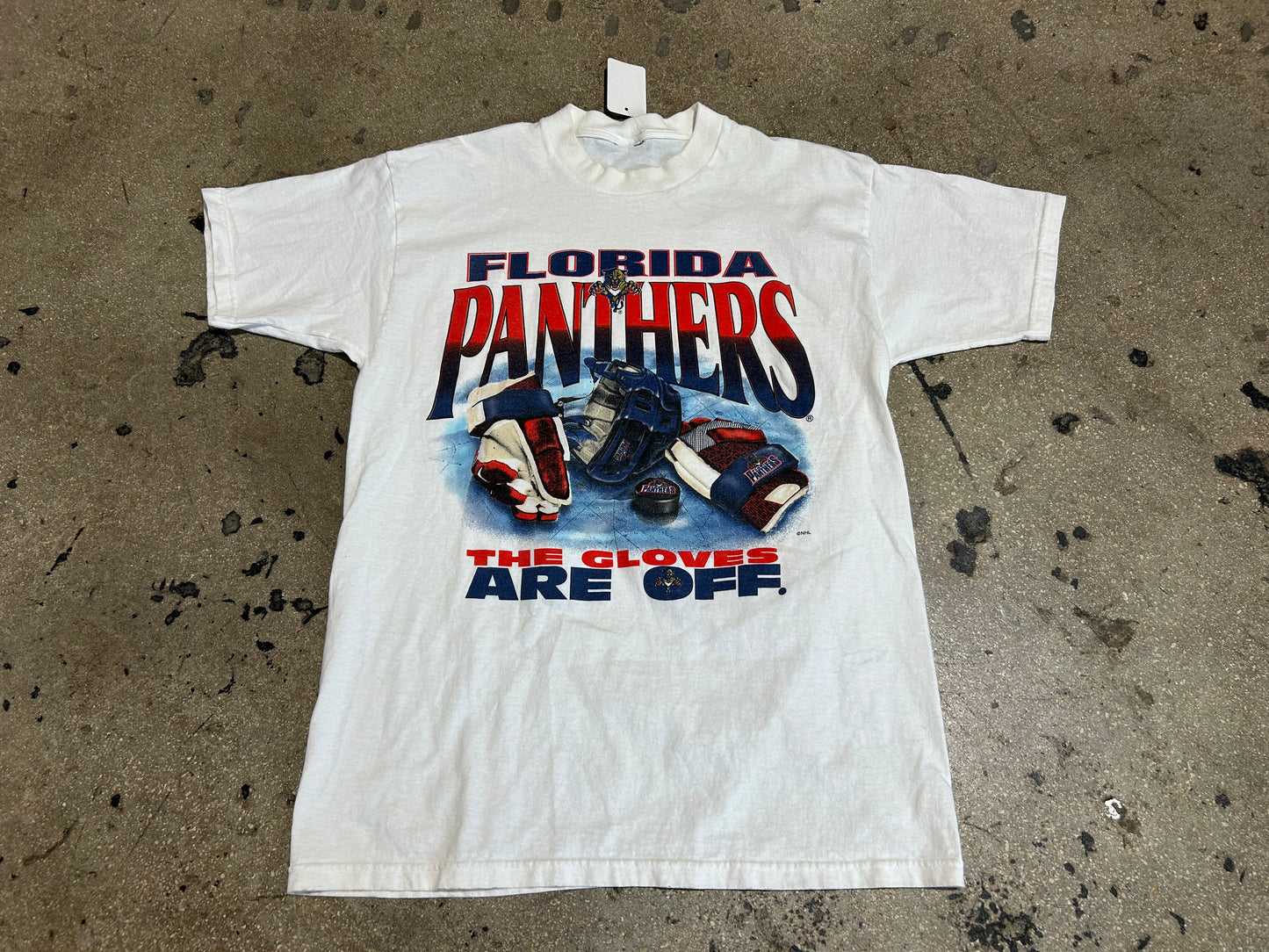 Florida Panthers The Gloves Are Off Tee - White Size Large