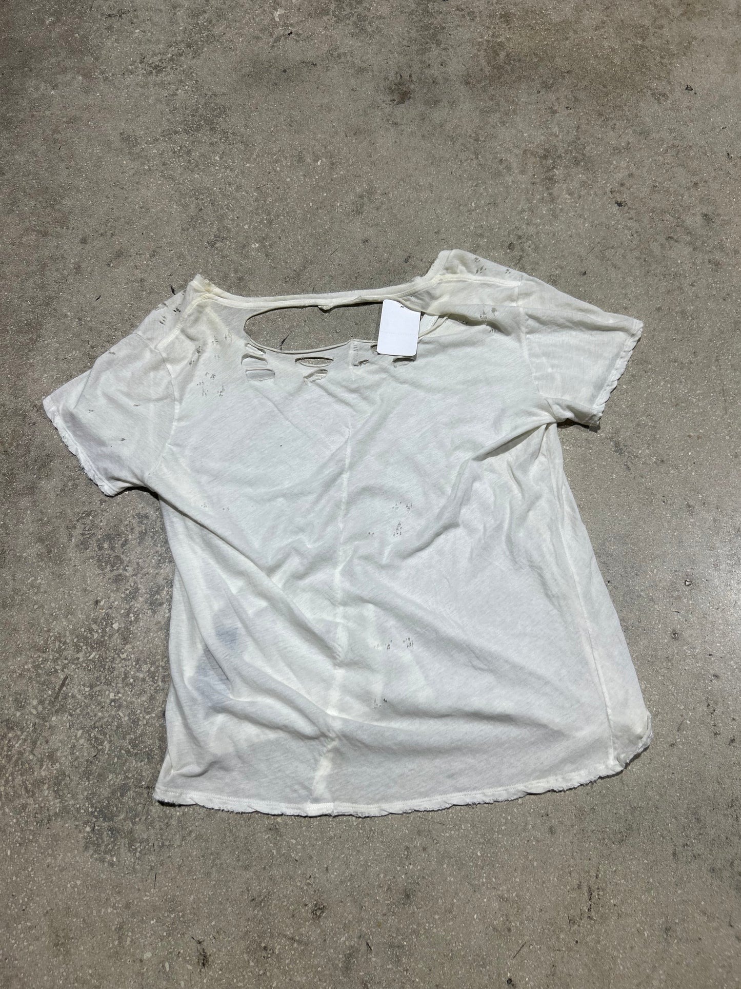 WMNS Thrashed Baby Tee - White Size Small