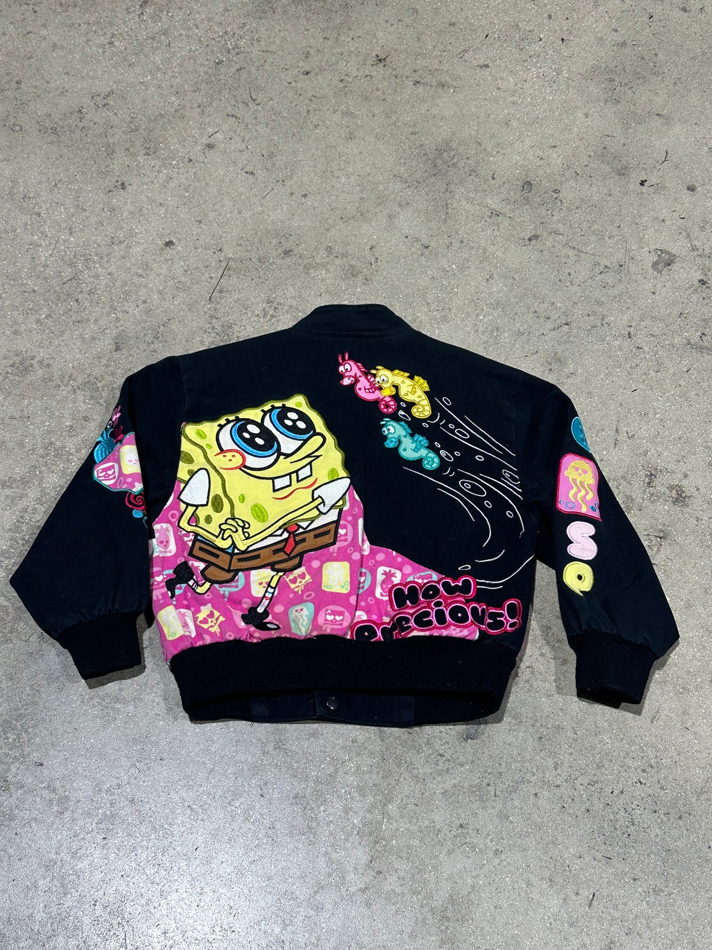 Kid's SpongeBob Squarepants Jeff Hamilton Racing Jacket - Black/Pink Size XS