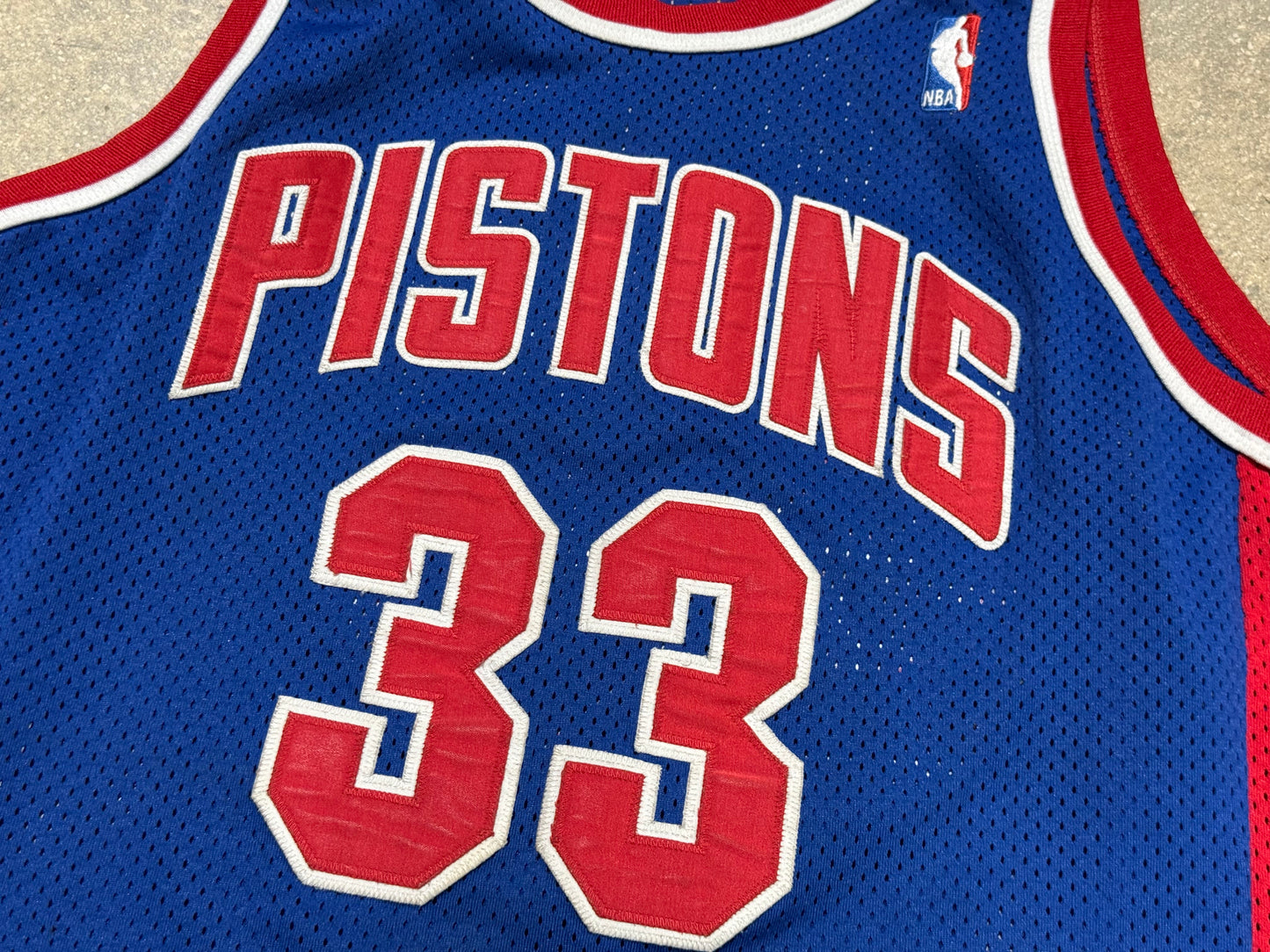 Champion Authentic Detroit Pistons Hill #33 Jersey Size 48/XL