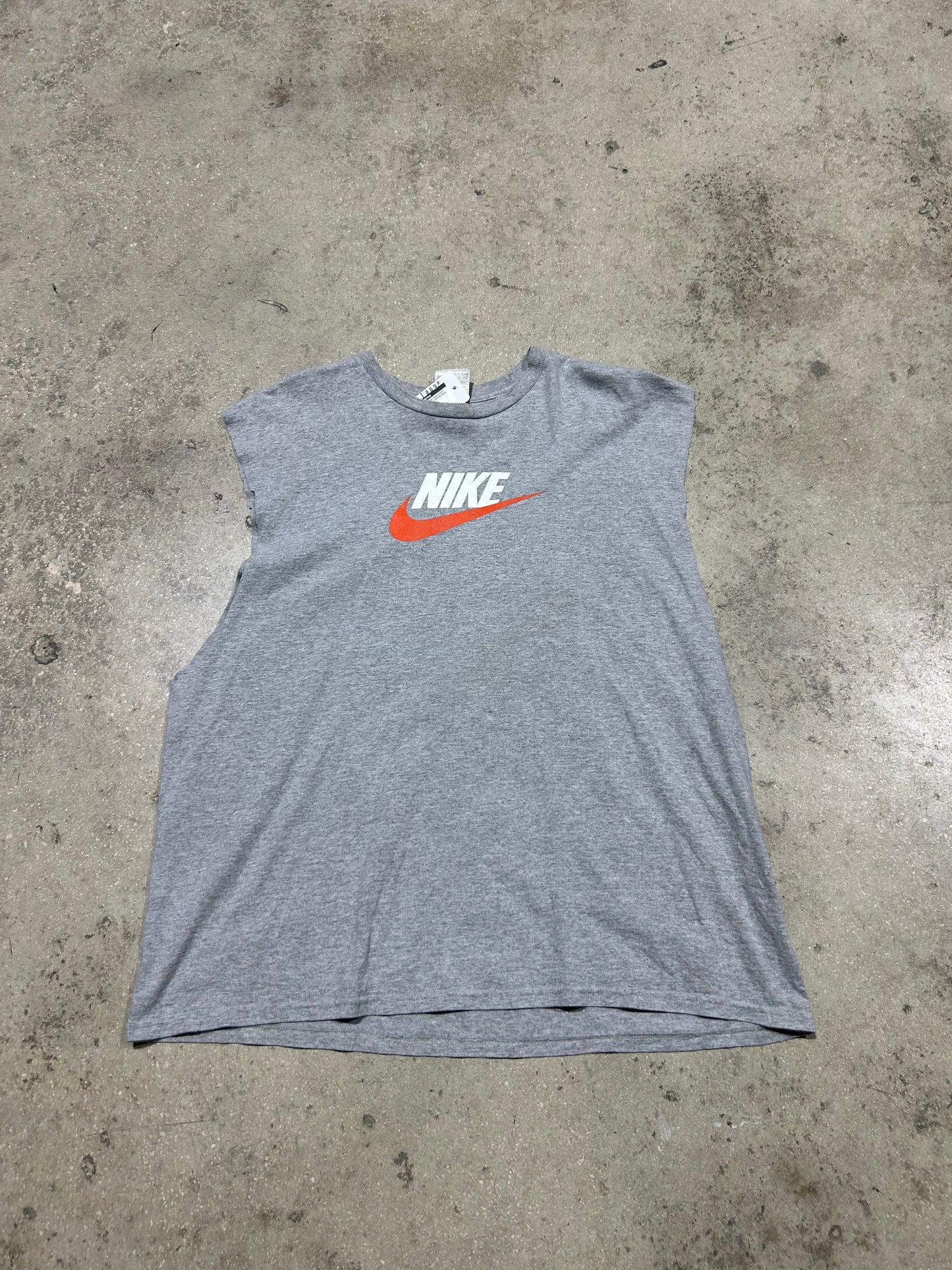 NIke Center Logo Cutoff Tee - Gray Size XL(con)