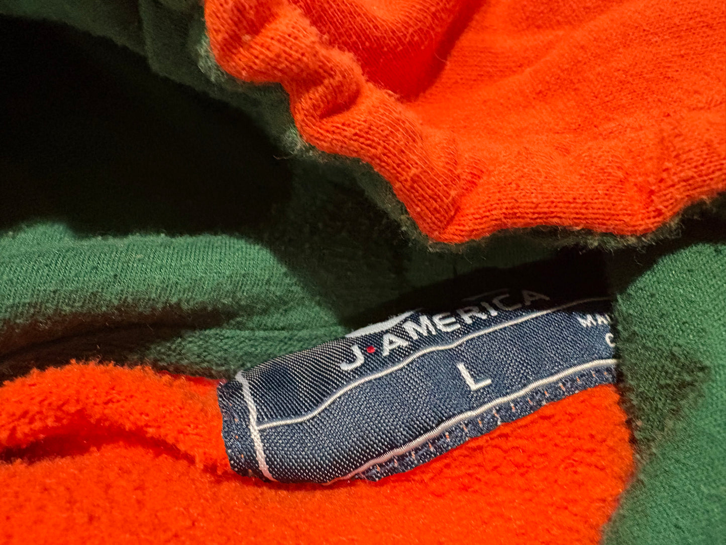 Miami Hurricanes Pull over Hoodie - Orange Size Large