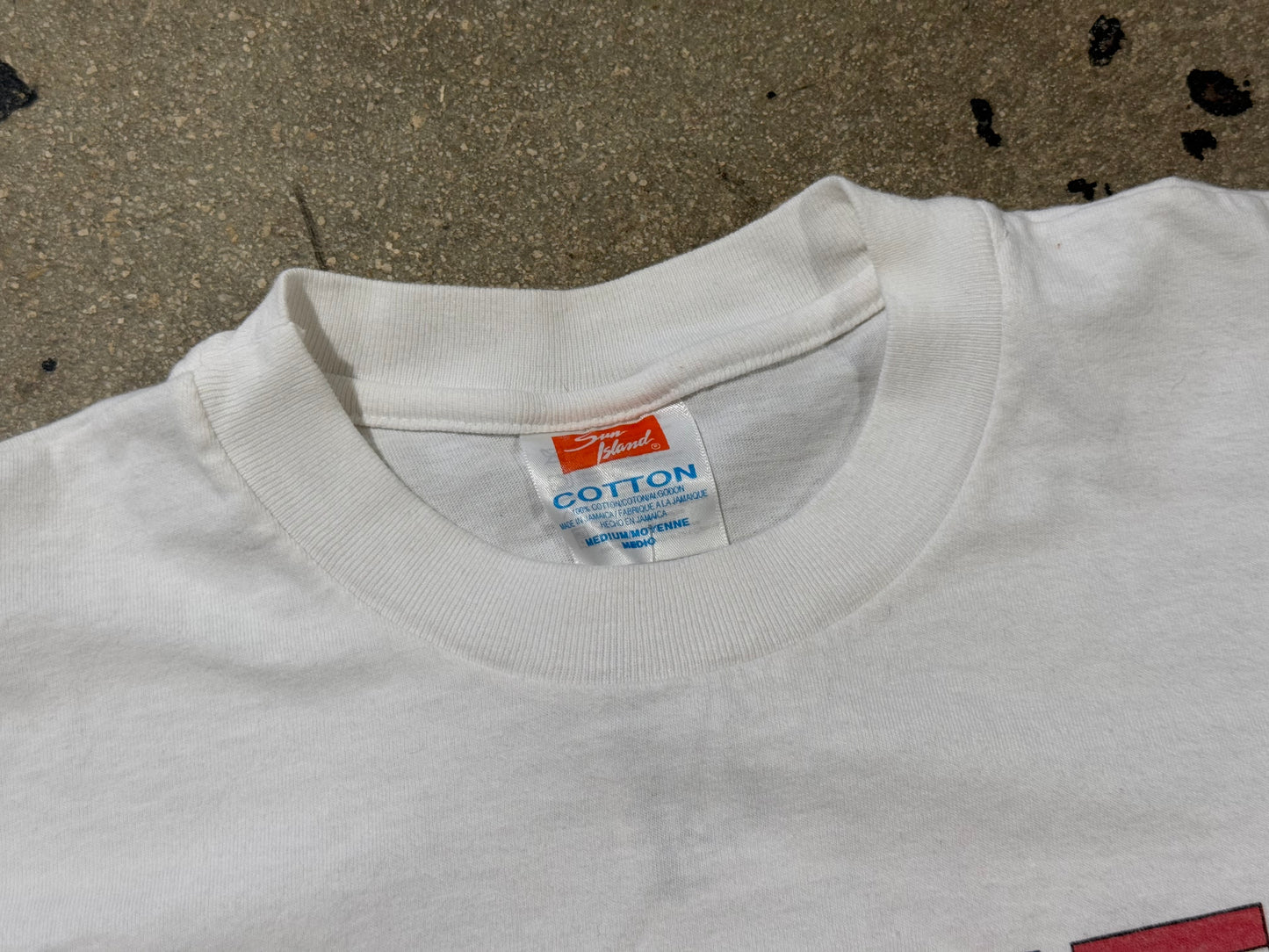 1996 Bob Marley Flag Portrait Tee - White Size Medium