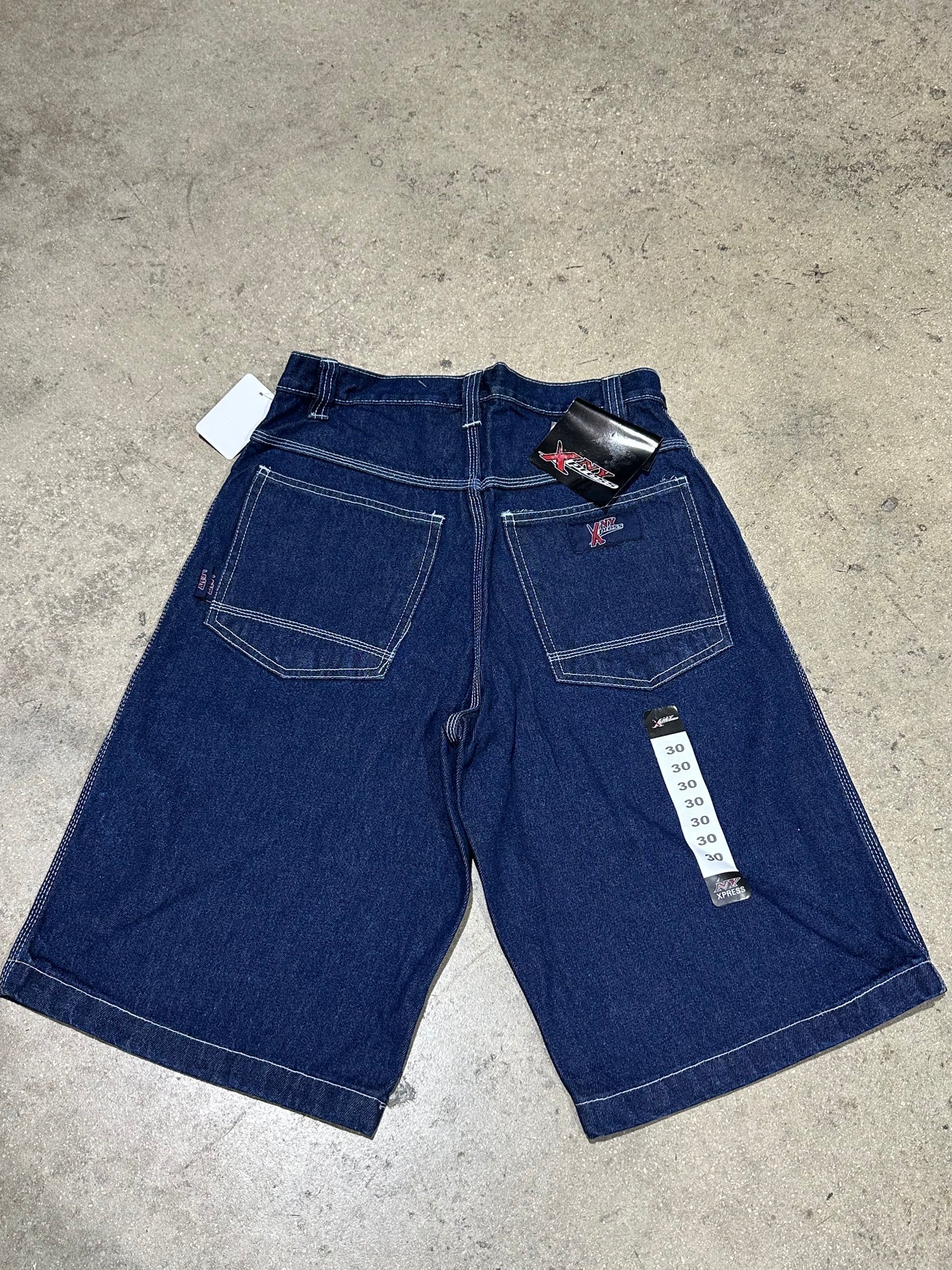 Reliq Denim Cargo Shorts - Blue Size 36