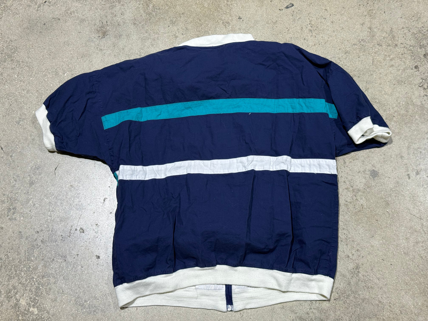 Christian Dior Zip Up Sailing Shirt - Navy/White Size Large